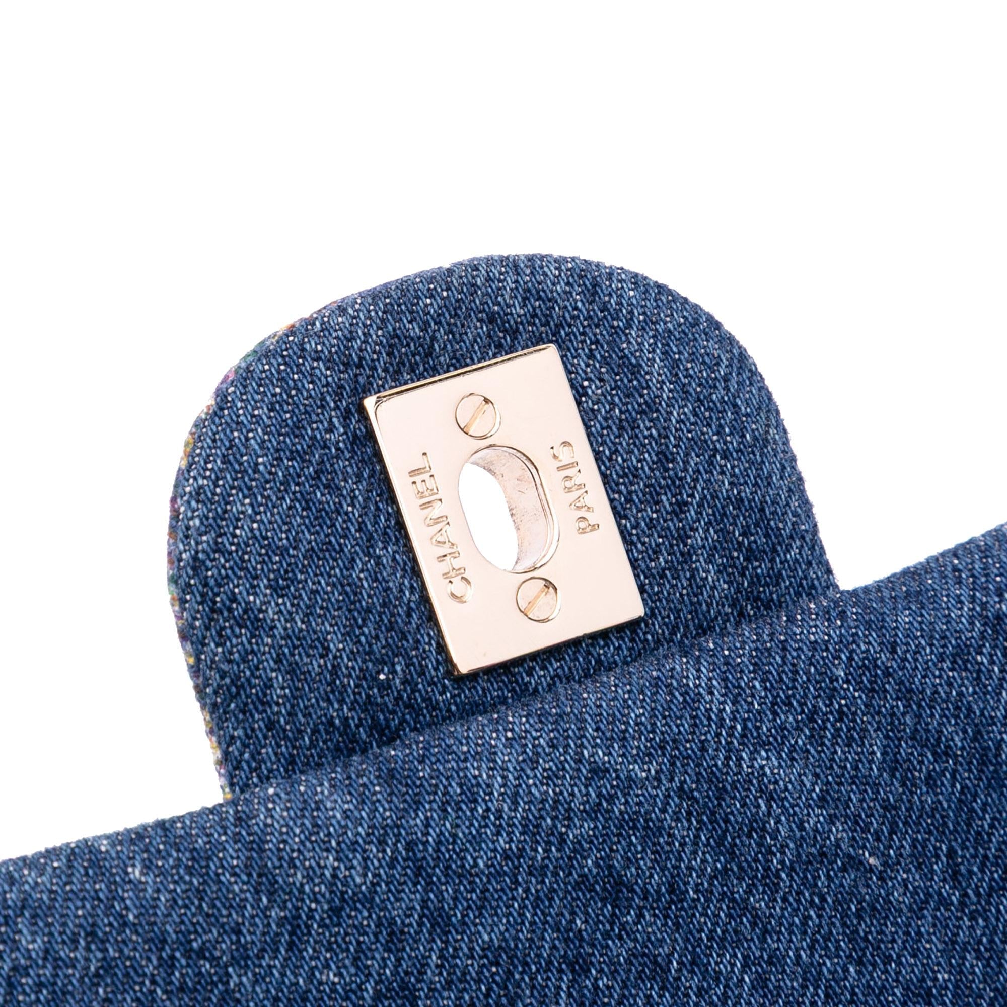 Chanel Mini Rectangular Multicolor Classic Denim Single Flap