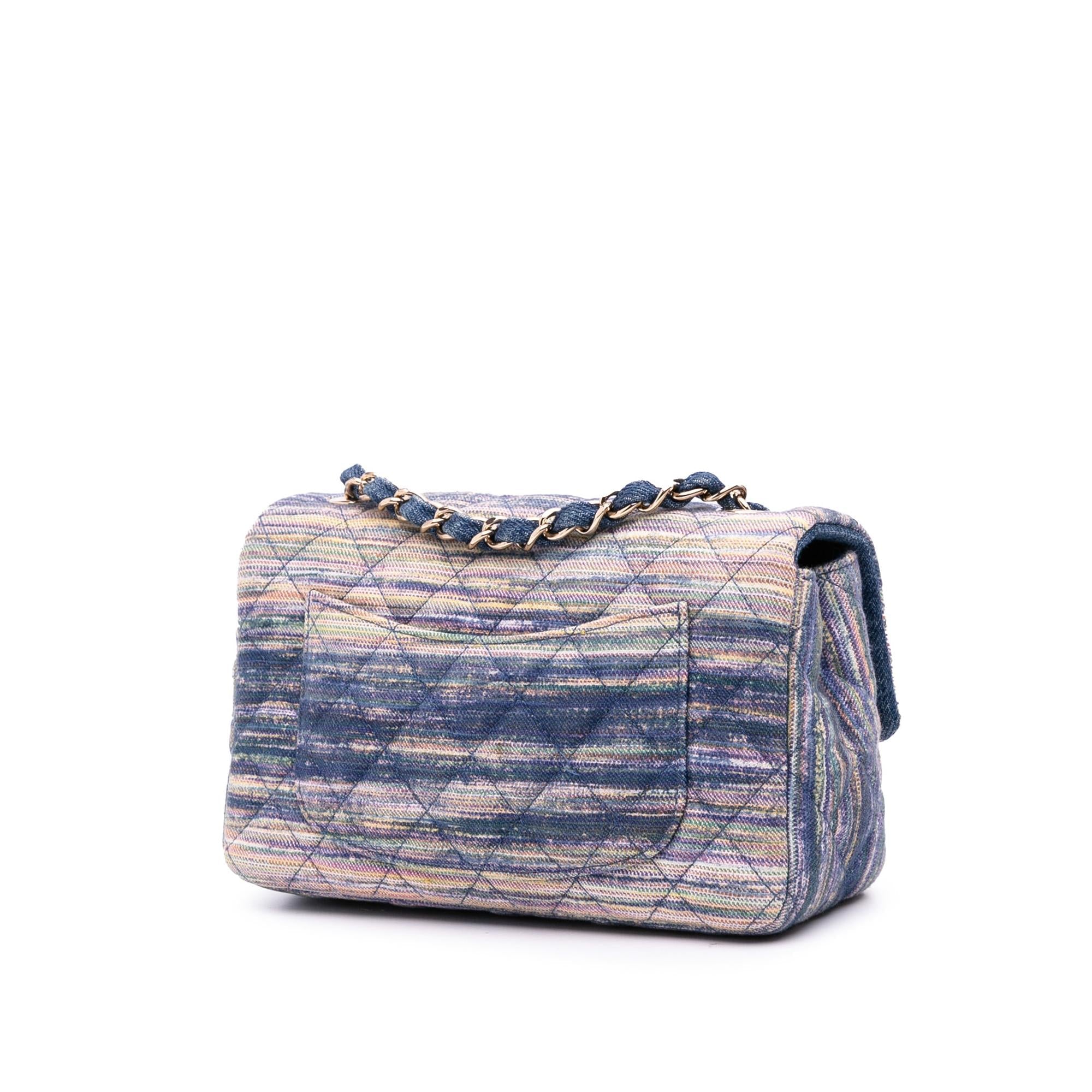 Chanel Mini Rectangular Multicolor Classic Denim Single Flap
