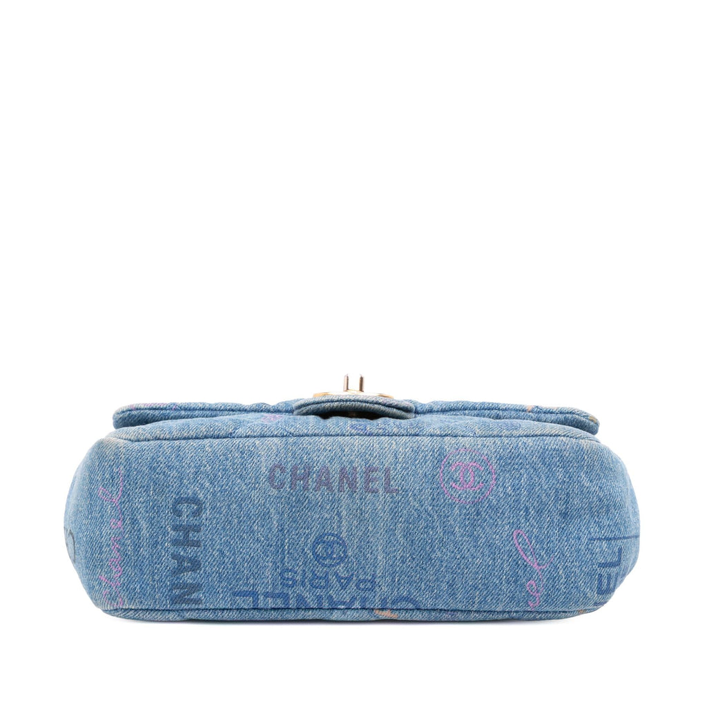 Chanel Mini Rectangular Quilted Denim Mood Flap
