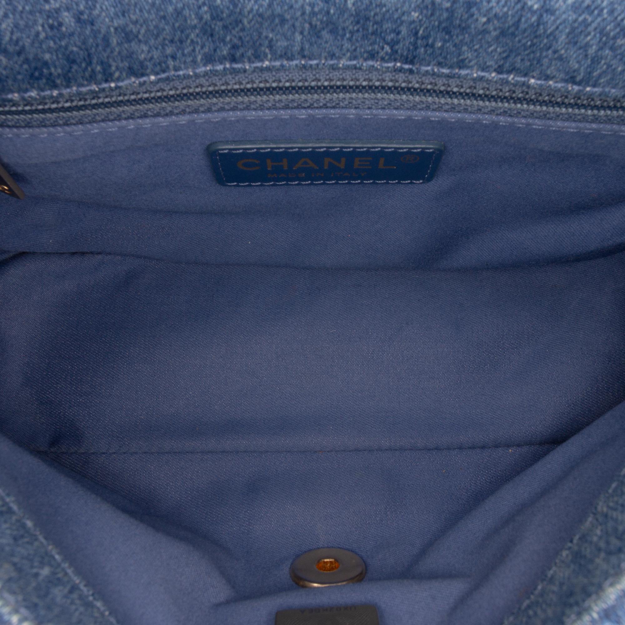 Chanel Mini Rectangular Quilted Denim Mood Flap