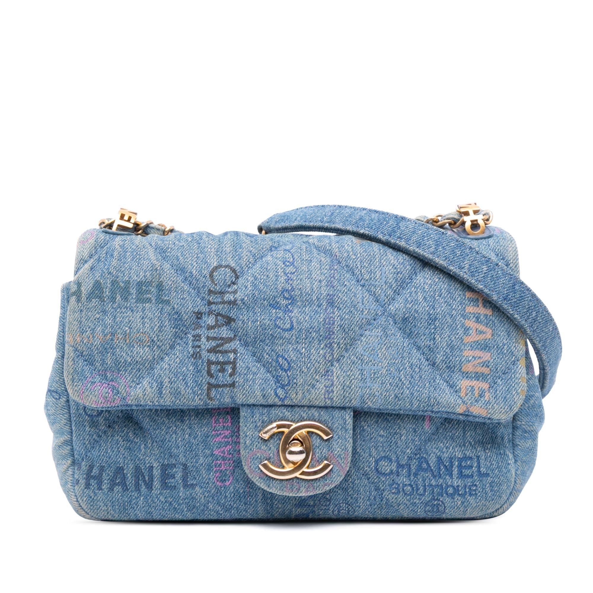 Chanel Mini Rectangular Quilted Denim Mood Flap