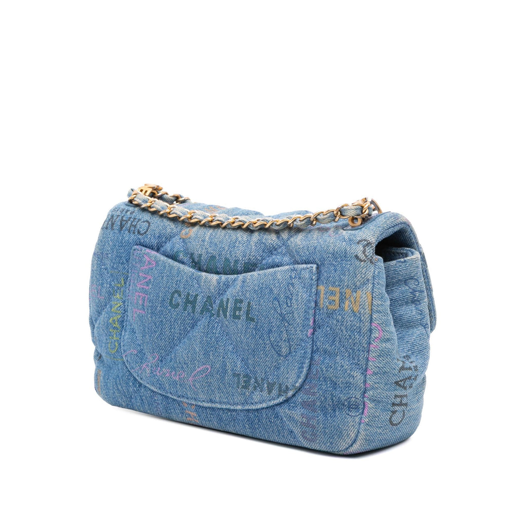 Chanel Mini Rectangular Quilted Denim Mood Flap