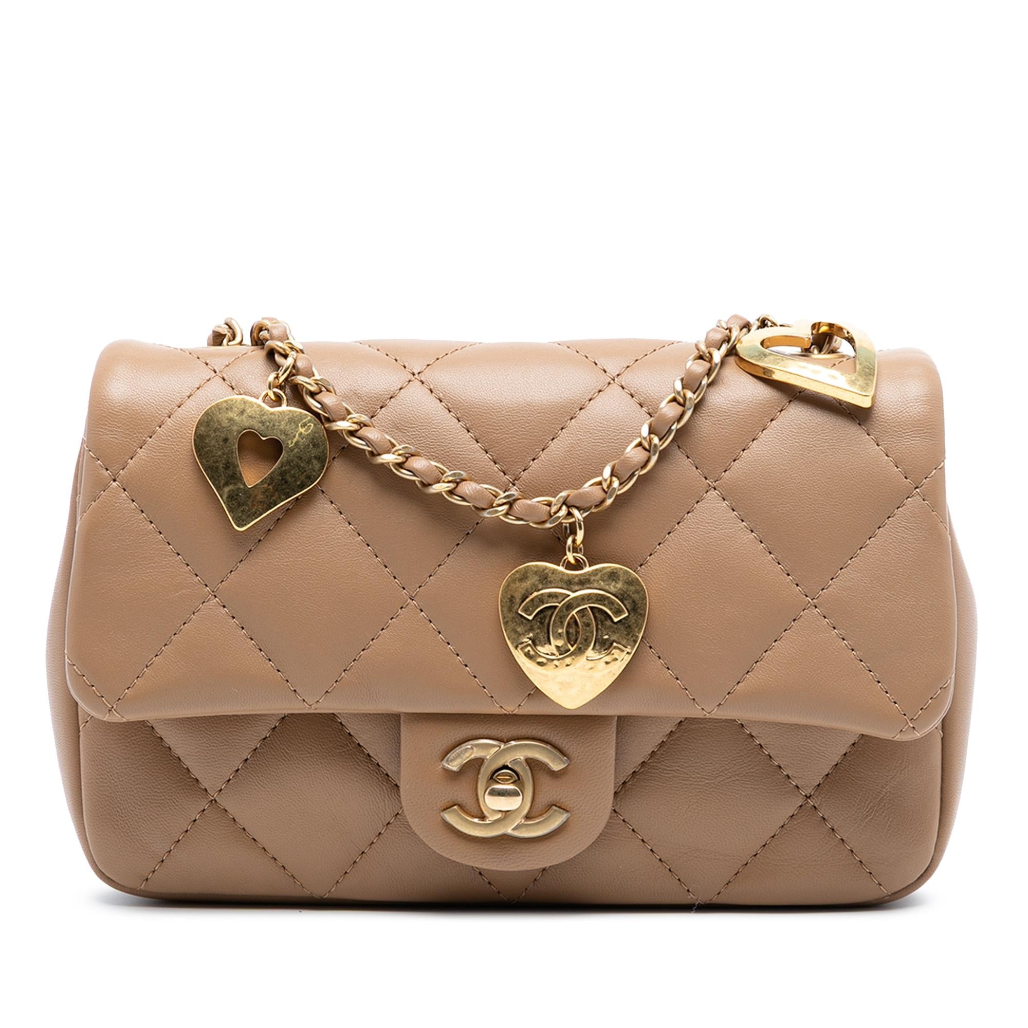 Chanel Mini Rectangular Quilted Lambskin Heart Charms Flap