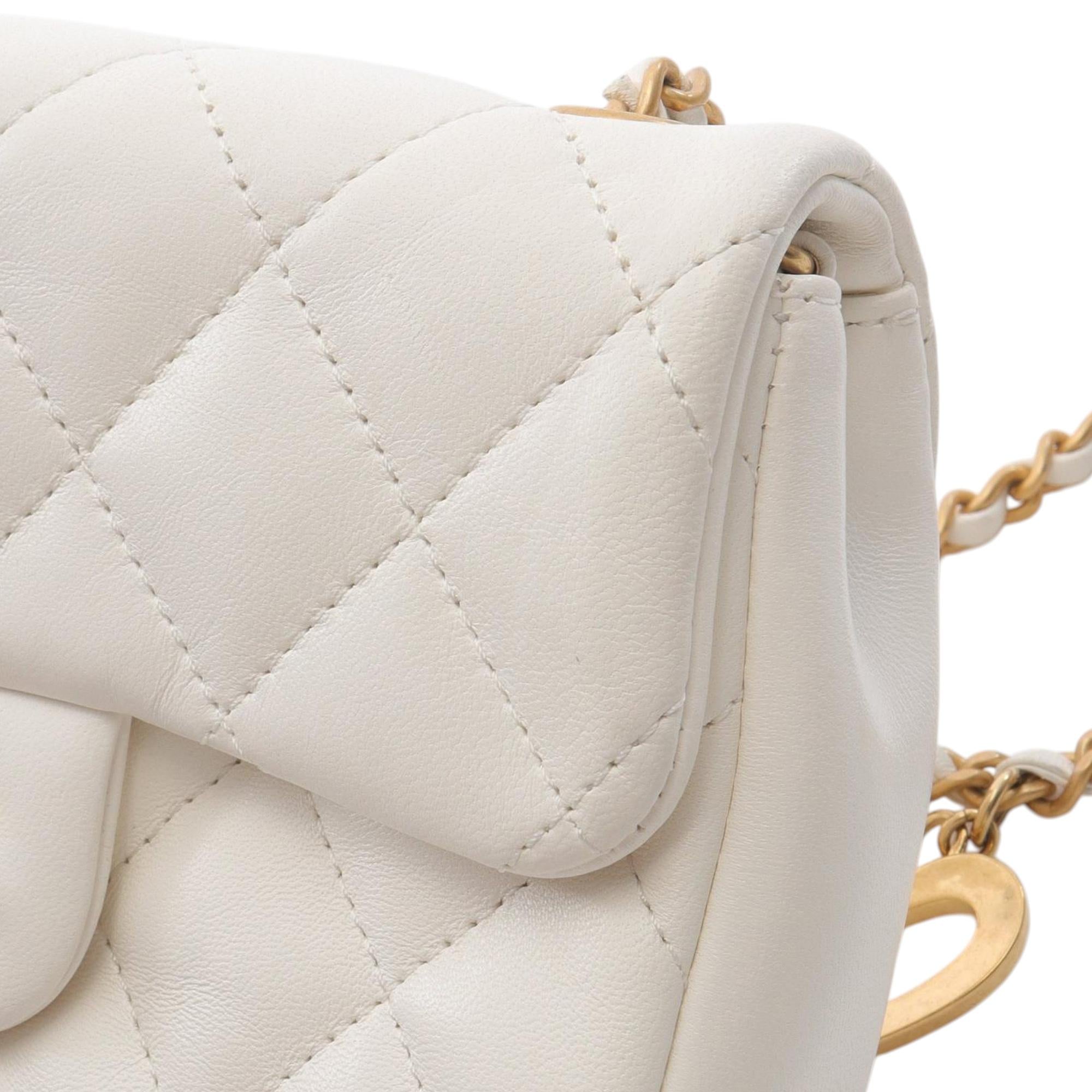 Chanel Mini Rectangular Quilted Lambskin Heart Charms Flap