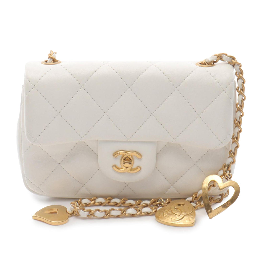 Chanel Mini Rectangular Quilted Lambskin Heart Charms Flap