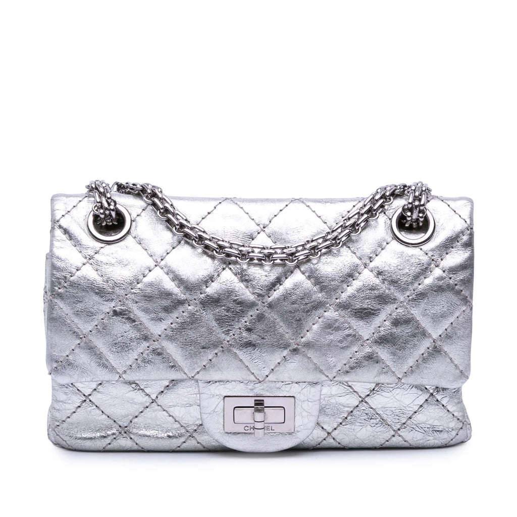 Chanel Mini Reissue 2.55 Metallic Aged Calfskin Double Flap 224