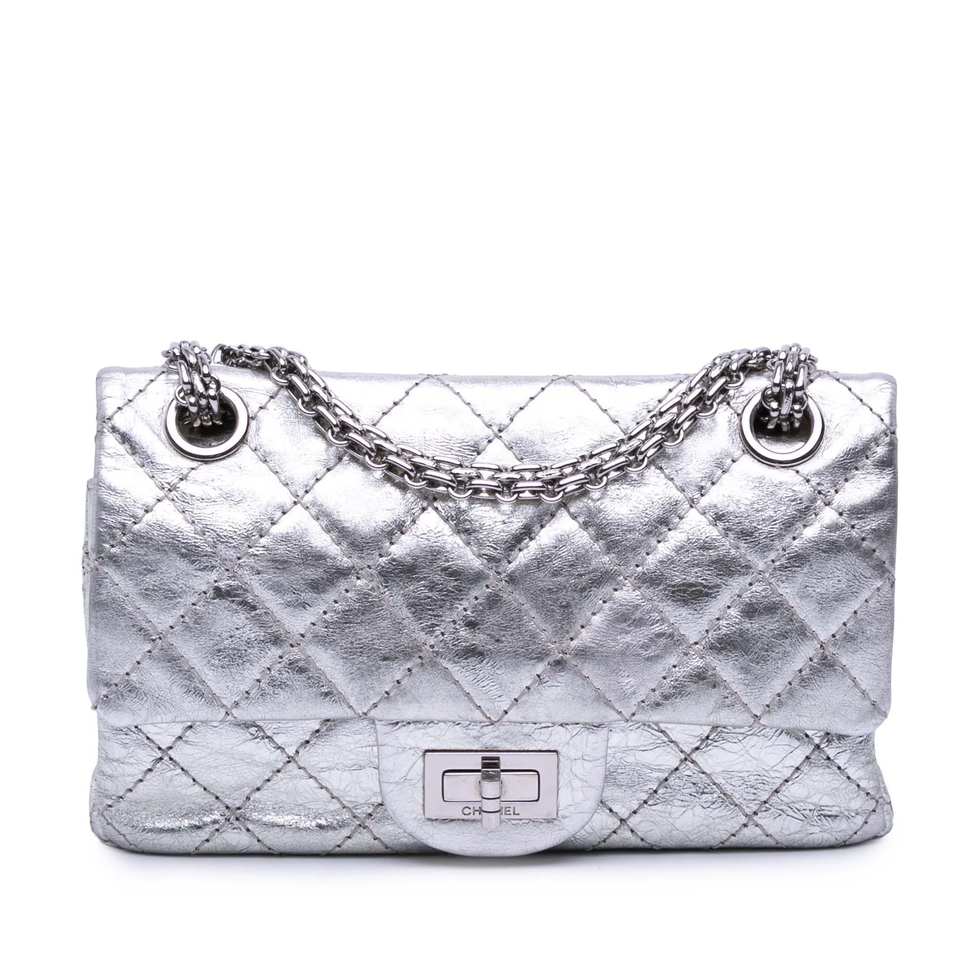 Chanel Mini Reissue 2.55 Metallic Aged Calfskin Double Flap 224