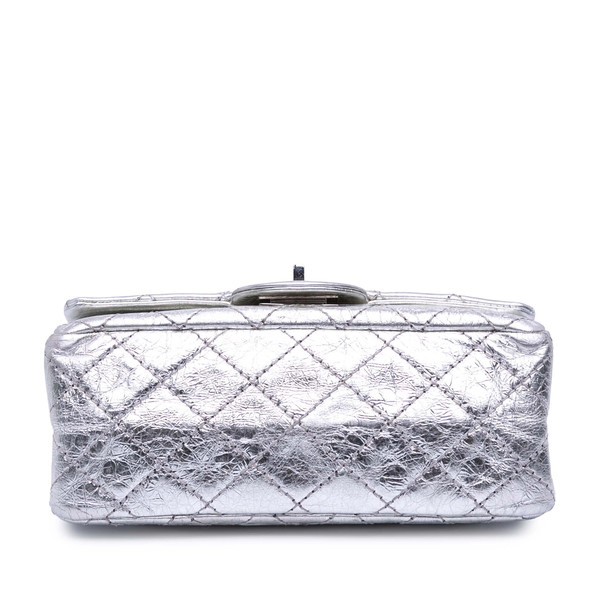 Chanel Mini Reissue 2.55 Metallic Aged Calfskin Double Flap 224