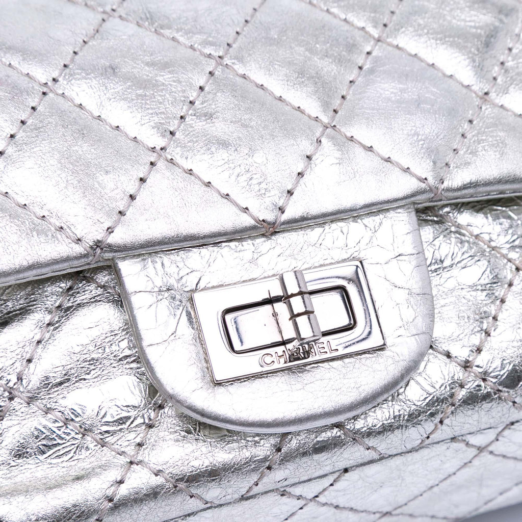Chanel Mini Reissue 2.55 Metallic Aged Calfskin Double Flap 224