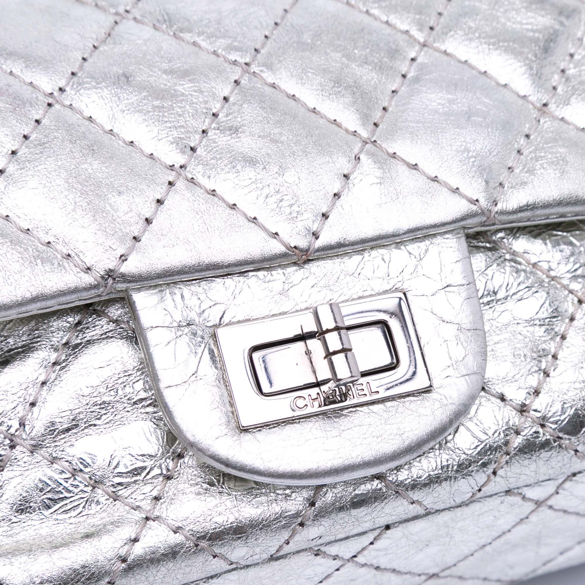 Chanel Mini Reissue 2.55 Metallic Aged Calfskin Double Flap 224