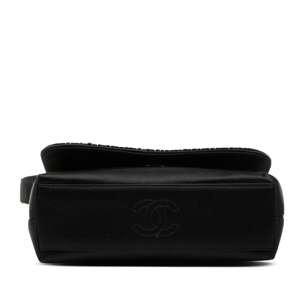 Chanel Mini Satin Beaded Flap Crossbody