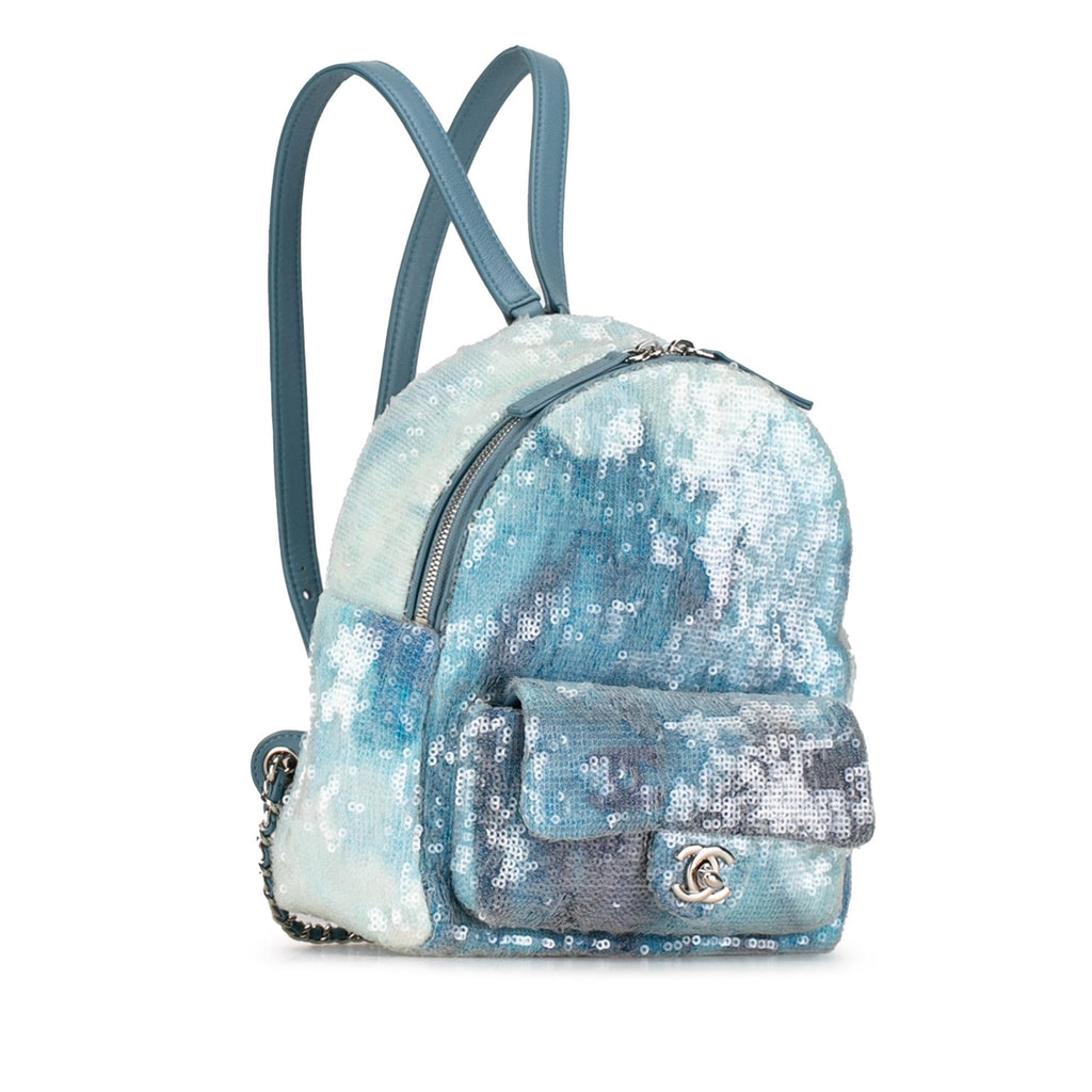 Chanel Mini Sequins and Lambskin Waterfall Backpack