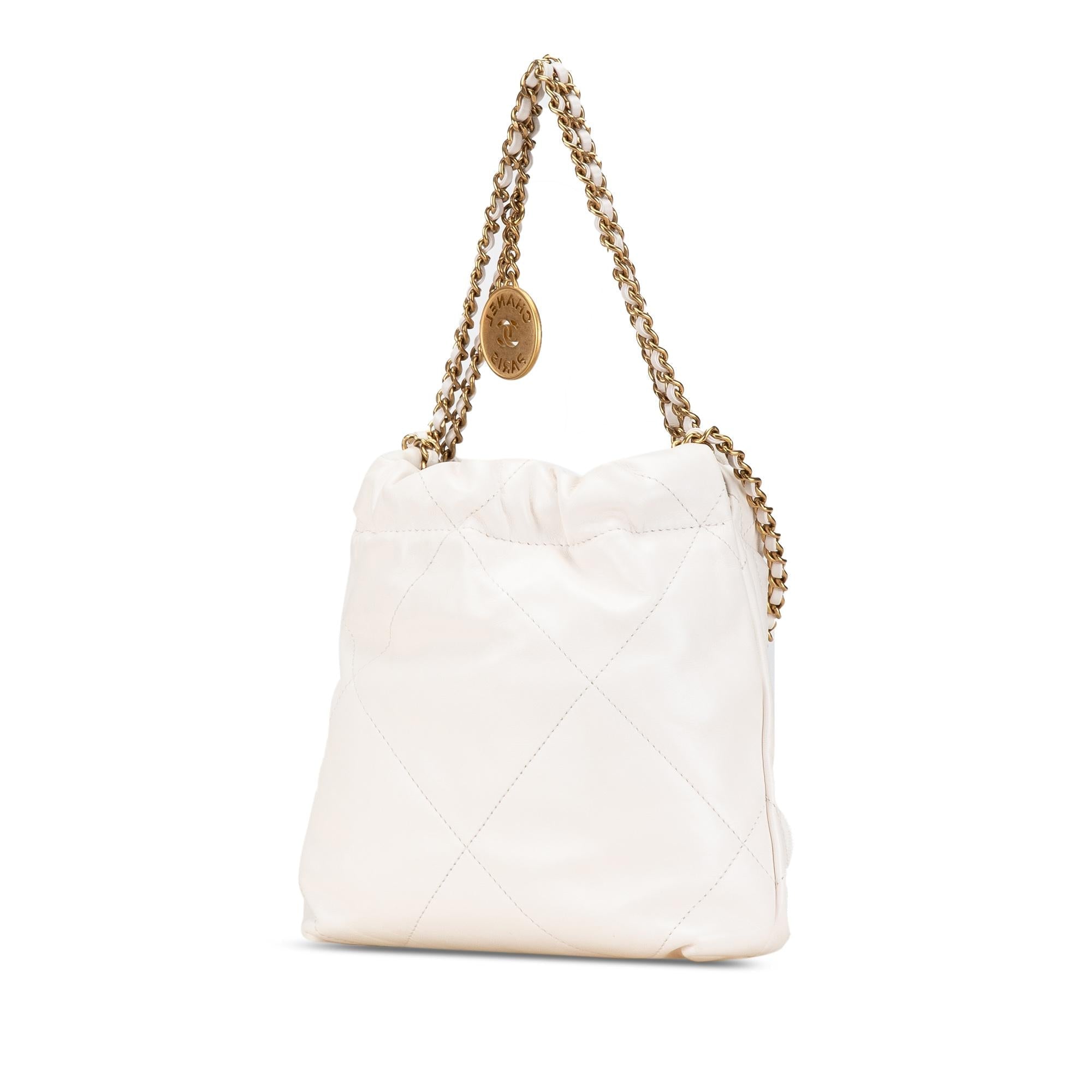 Chanel Mini Shiny Calfskin 22 Hobo (SHG-sj5j49)