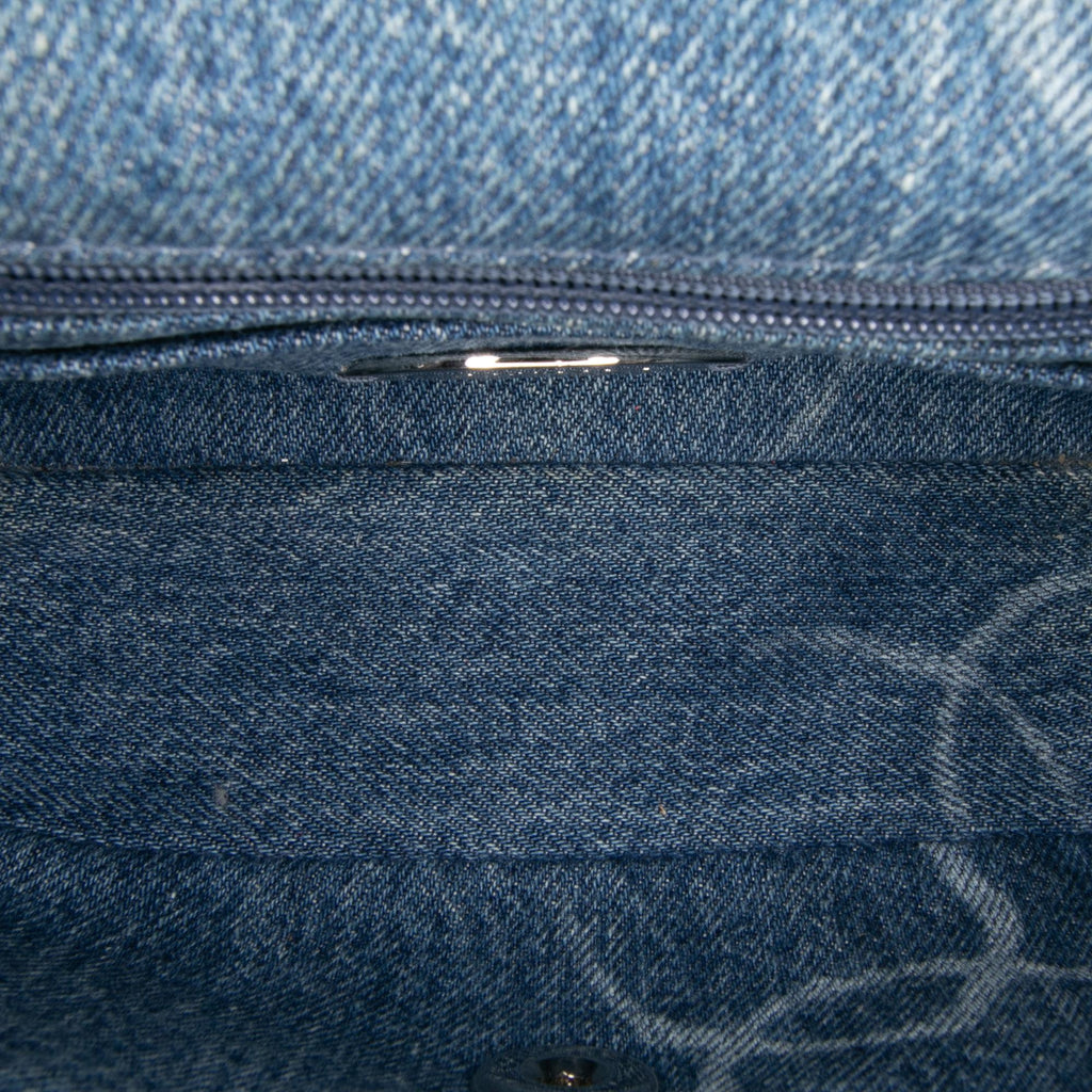 Chanel Mini Square CC Quilted Denim Single Flap
