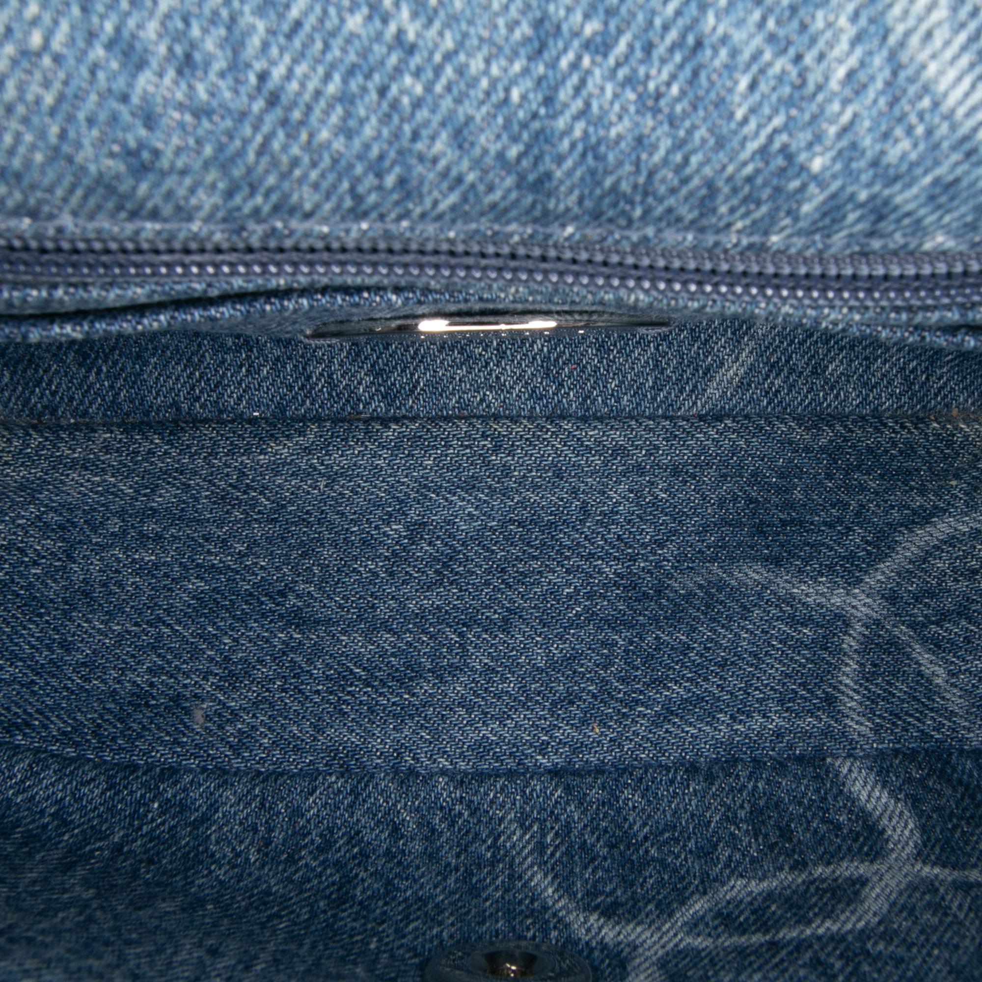 Chanel Mini Square CC Quilted Denim Single Flap