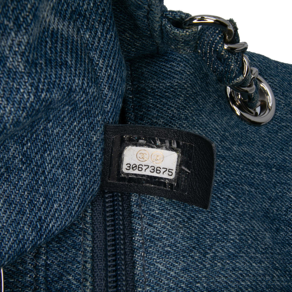 Chanel Mini Square CC Quilted Denim Single Flap