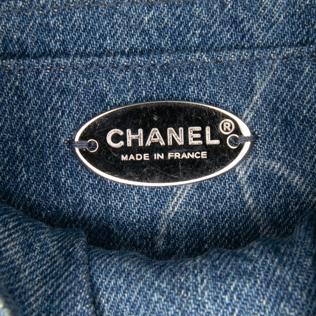 Chanel Mini Square CC Quilted Denim Single Flap