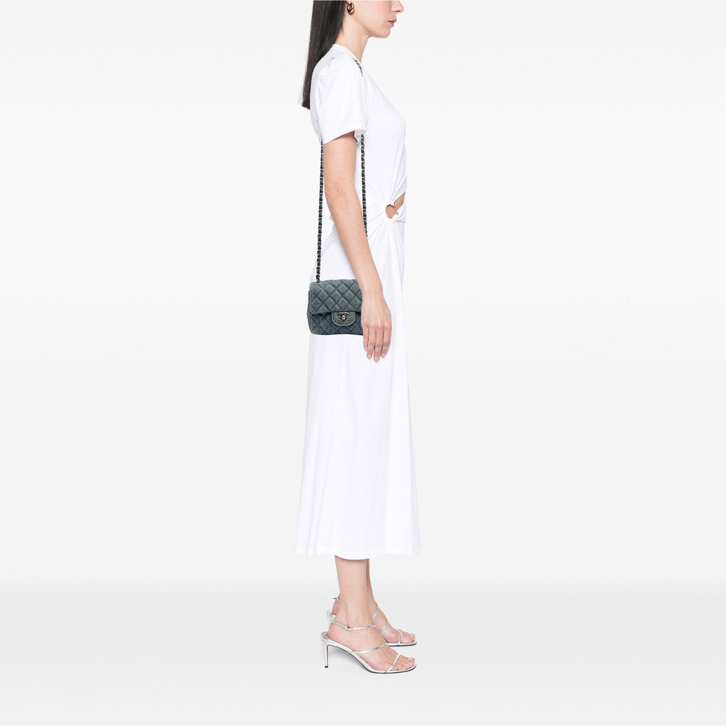 Chanel Mini Square CC Quilted Denim Single Flap