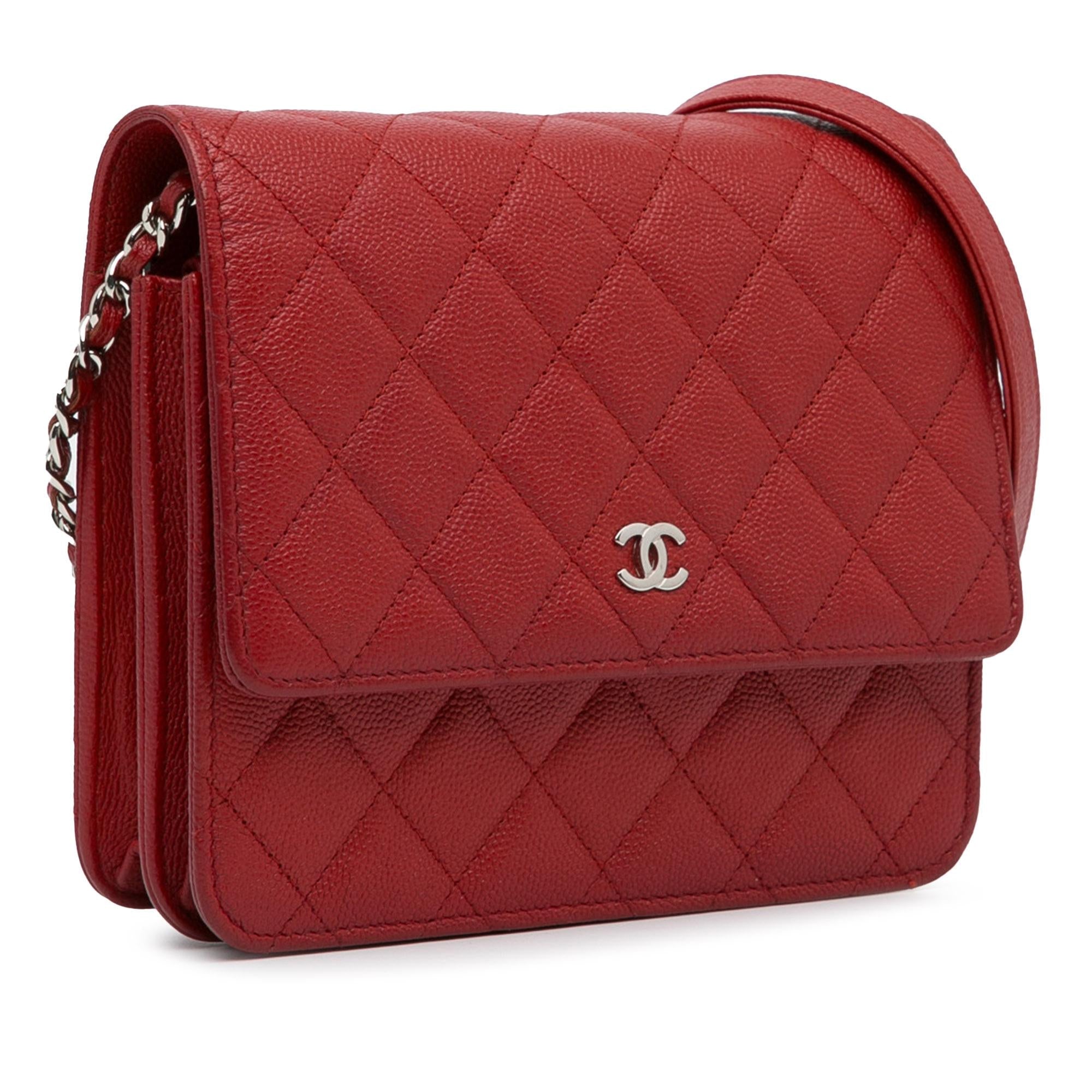Chanel Mini Square Caviar Wallet on Chain (SHG-xhNJS8)