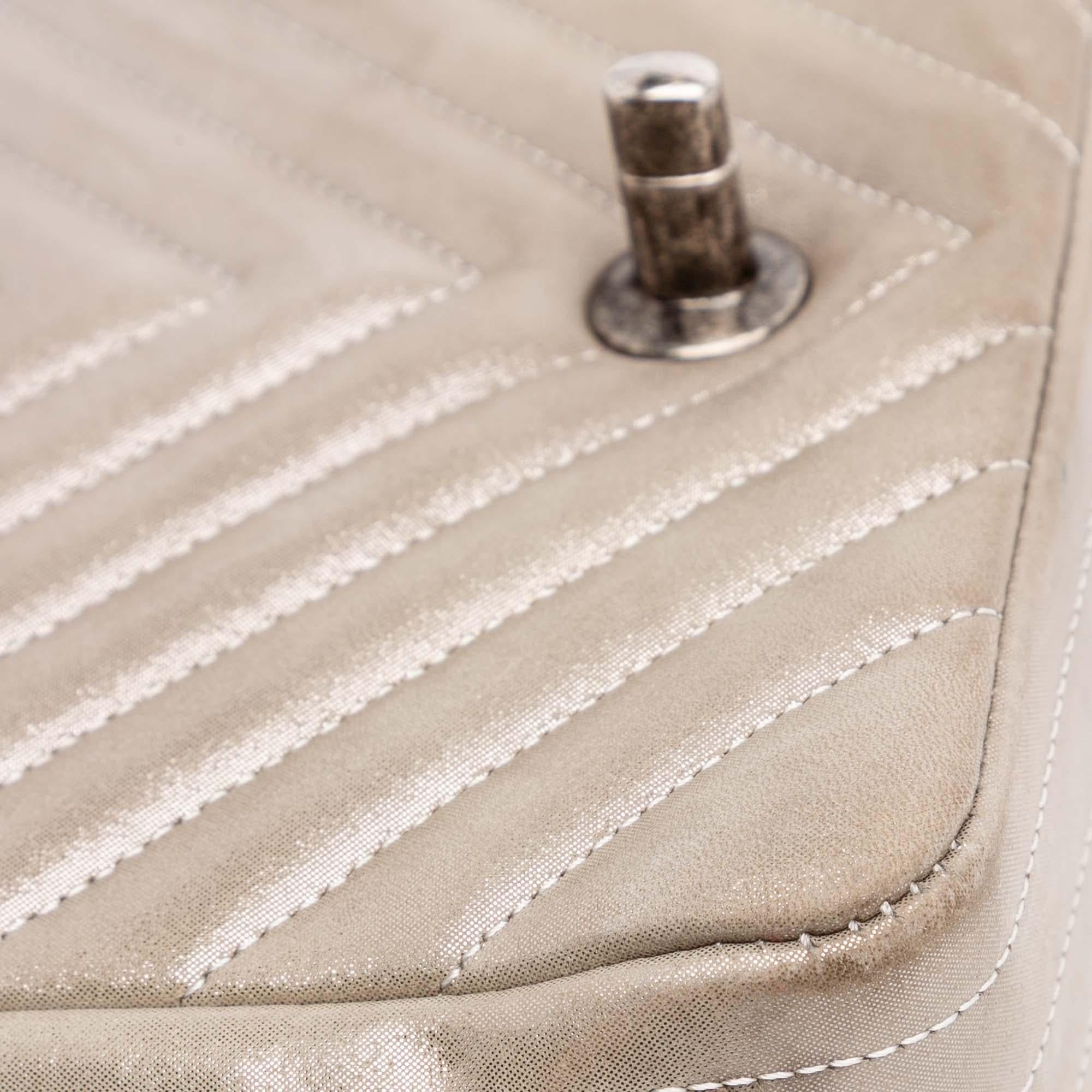 Chanel Mini Square Classic Chevron Iridescent Lambskin Single Flap