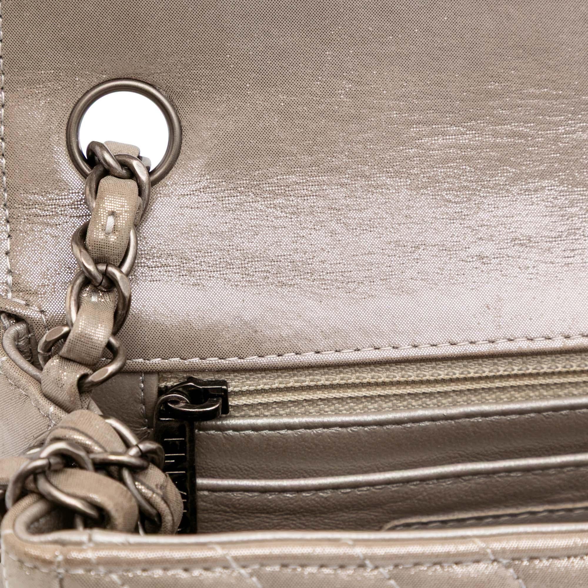 Chanel Mini Square Classic Chevron Iridescent Lambskin Single Flap