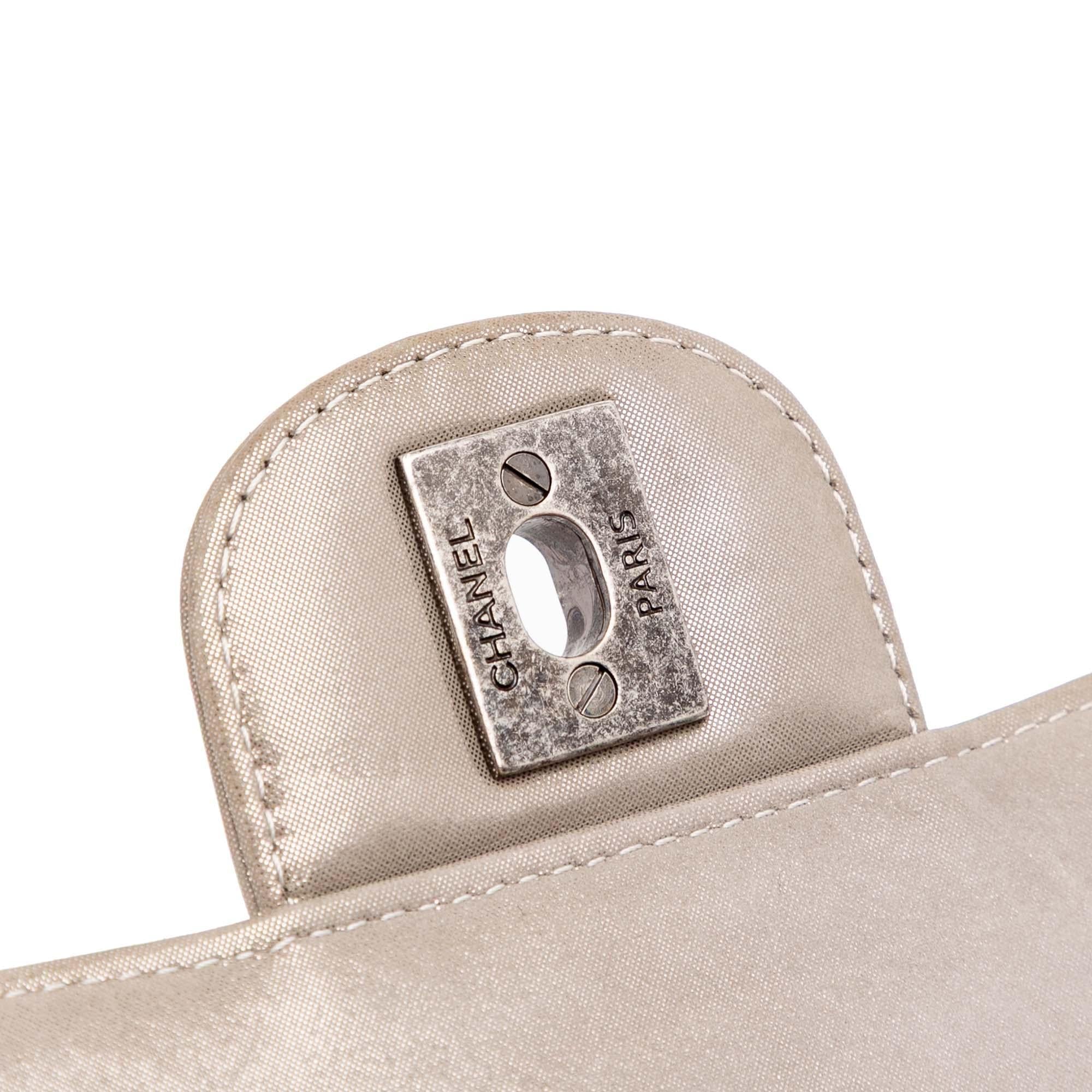 Chanel Mini Square Classic Chevron Iridescent Lambskin Single Flap