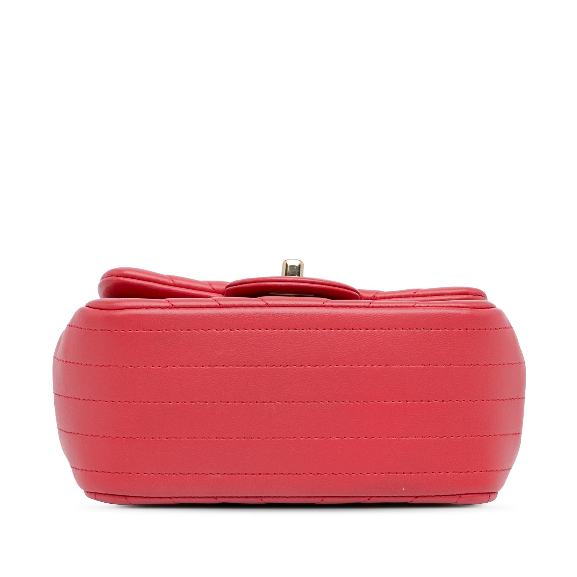 Chanel Mini Square Classic Chevron Lambskin Flap (SHG-8Ryymc)