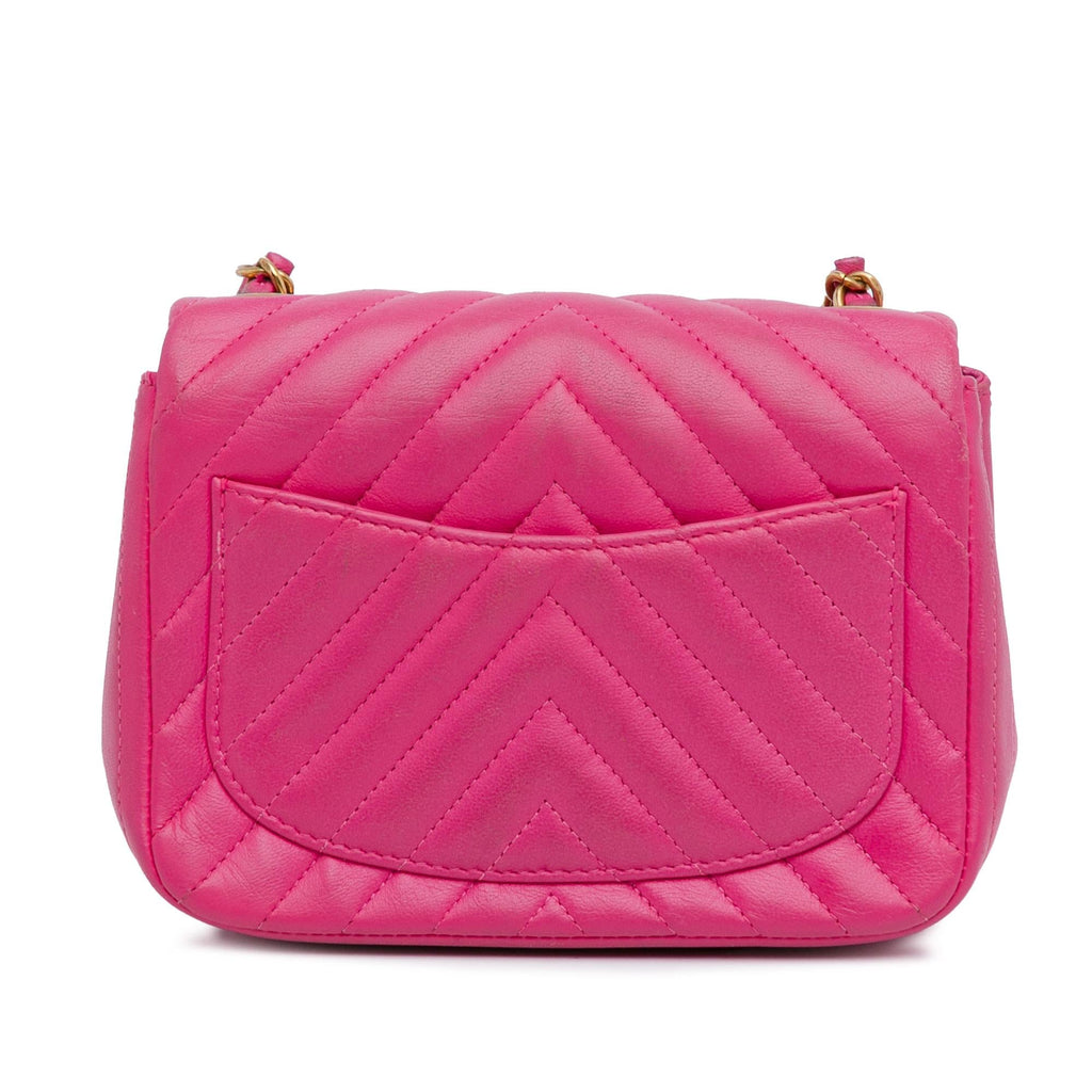 Chanel Mini Square Classic Chevron Lambskin Flap (SHG-j9k7Tq)