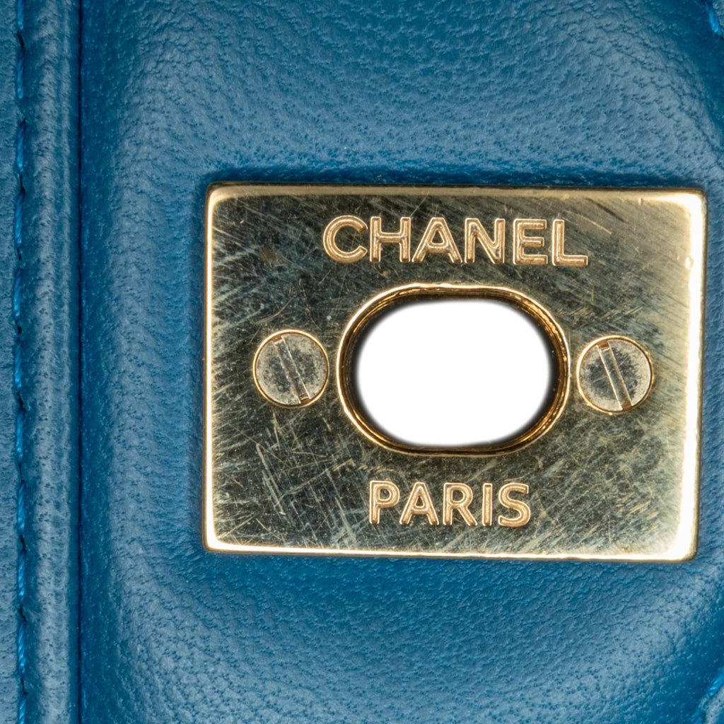Chanel Mini Square Classic Chevron Lambskin Single Flap (SHG-Vx8JKw)