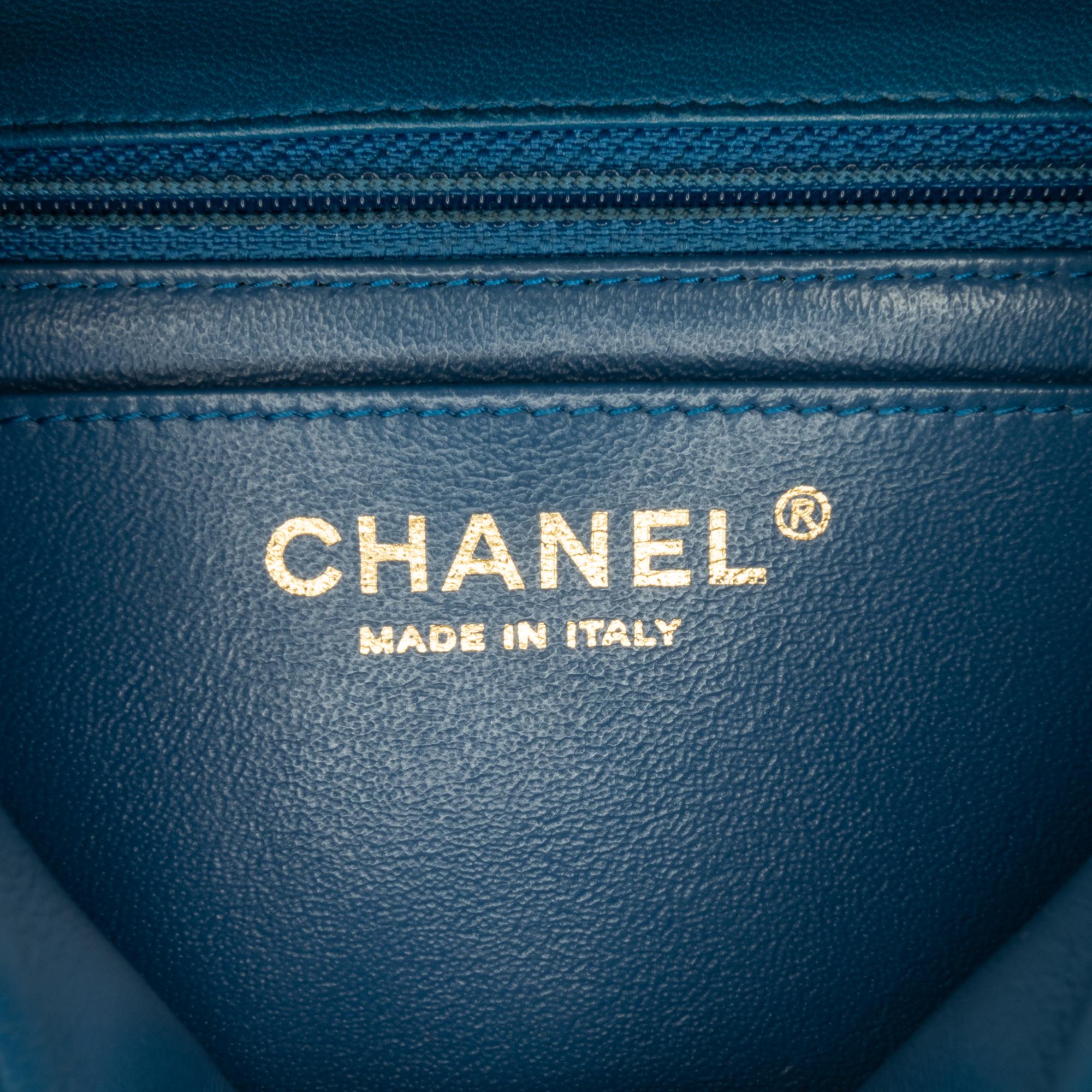 Chanel Mini Square Classic Chevron Lambskin Single Flap (SHG-Vx8JKw)