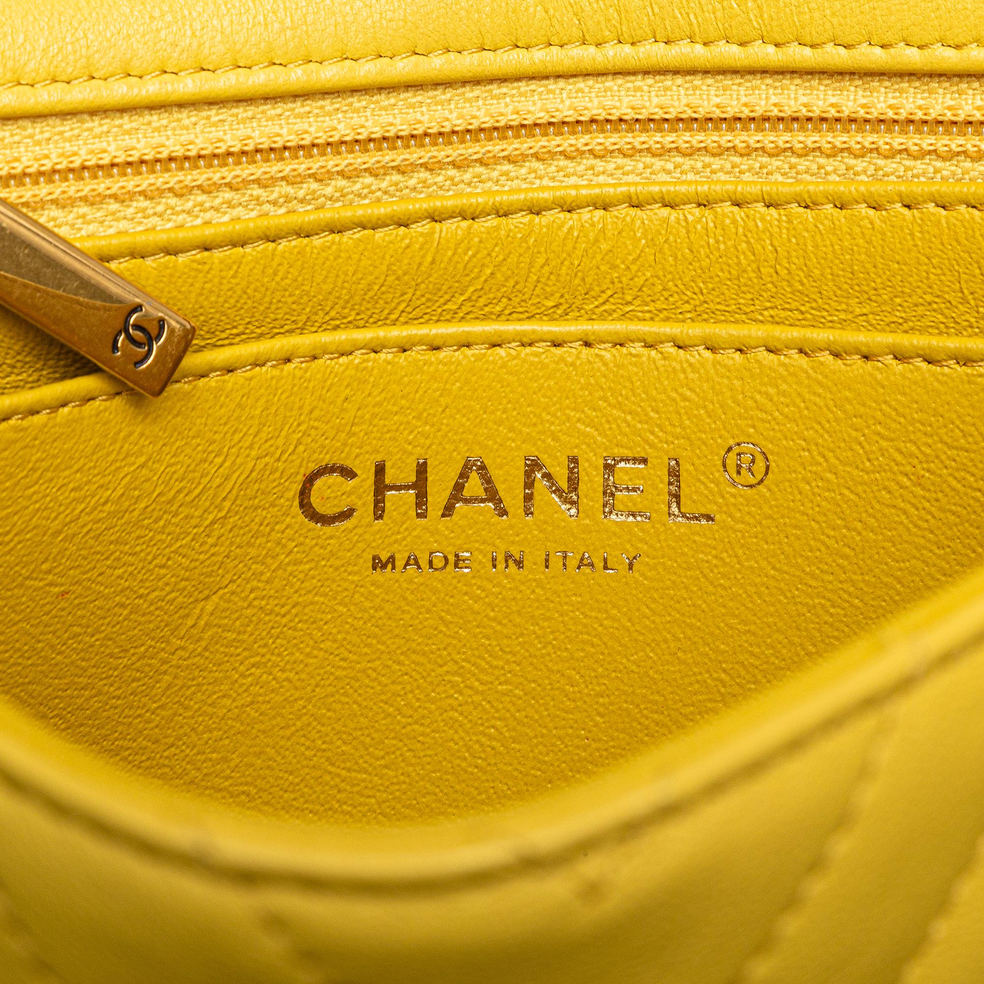 Chanel Mini Square Classic Chevron Lambskin Single Flap