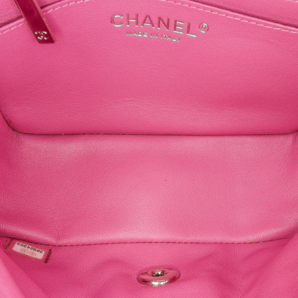 Chanel Mini Square Classic Chevron Lambskin Single Flap