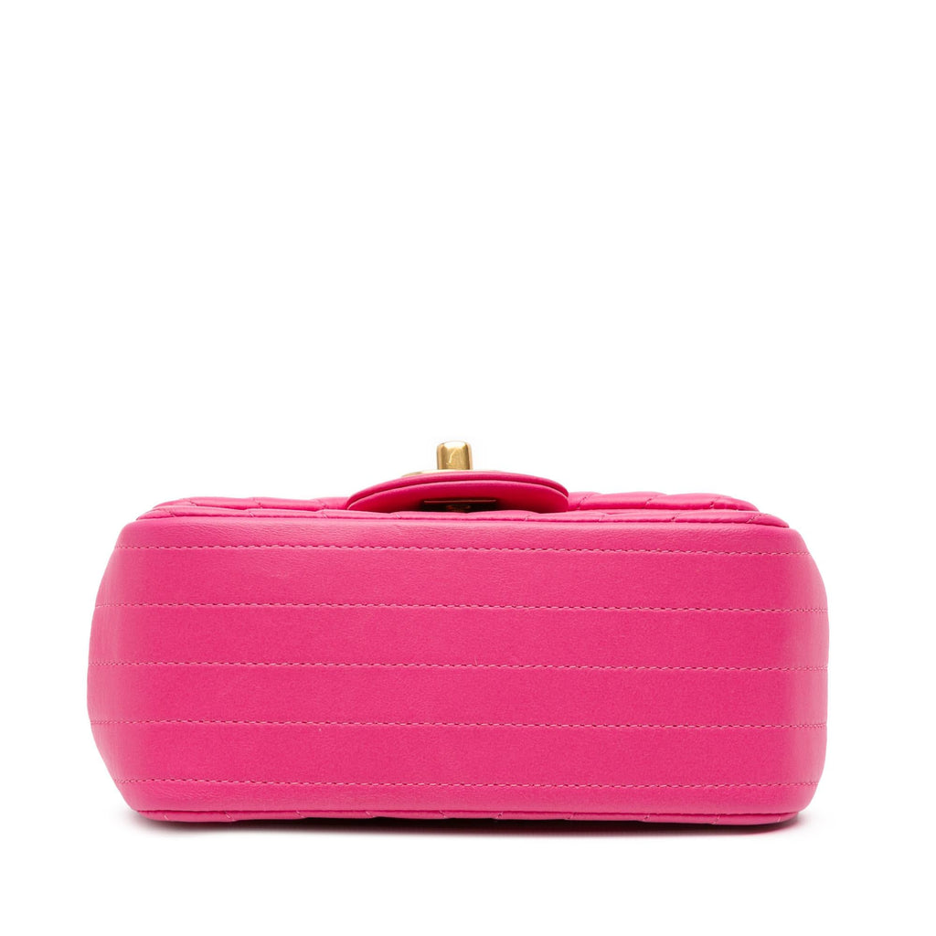 Chanel Mini Square Classic Chevron Lambskin Single Flap