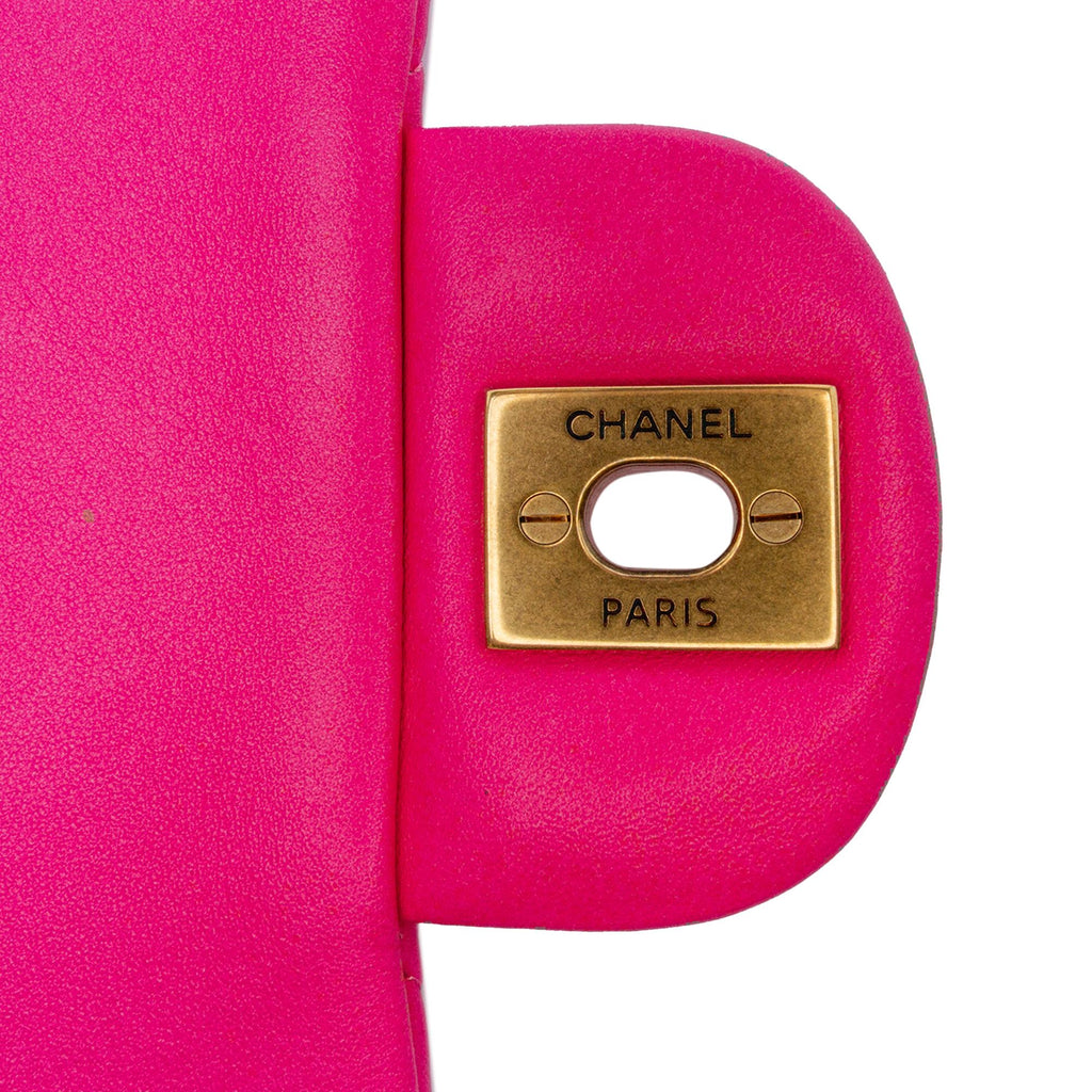 Chanel Mini Square Classic Chevron Lambskin Single Flap