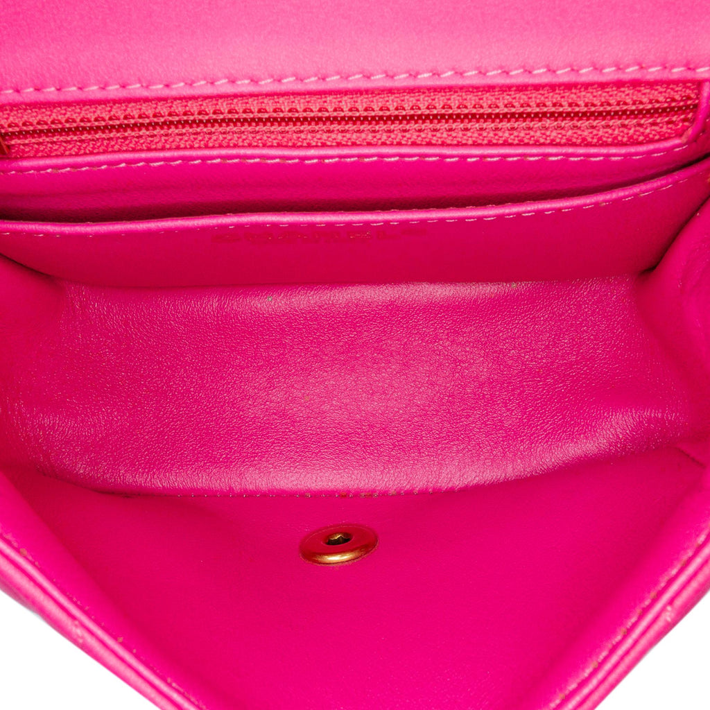 Chanel Mini Square Classic Chevron Lambskin Single Flap
