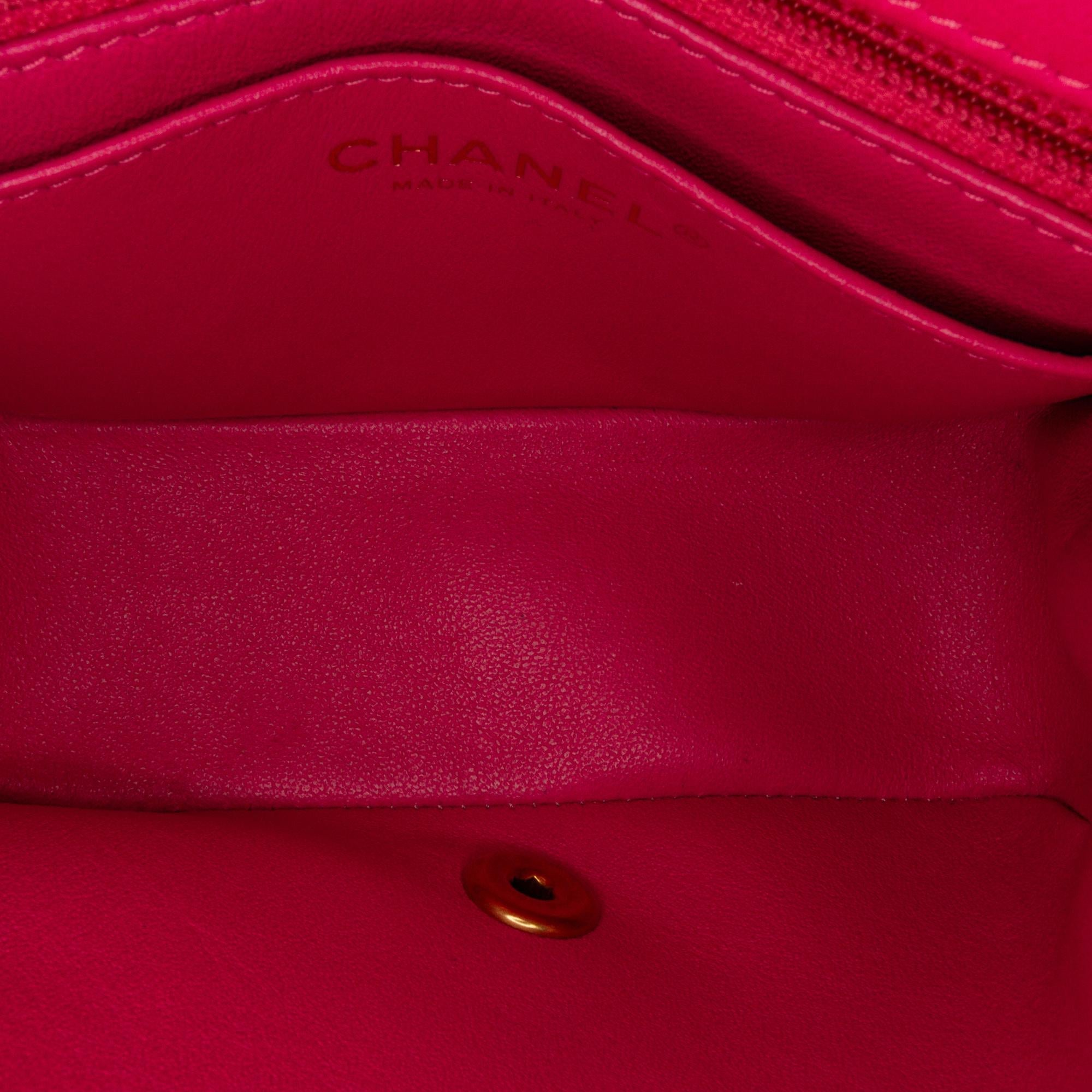 Chanel Mini Square Classic Chevron Lambskin Single Flap