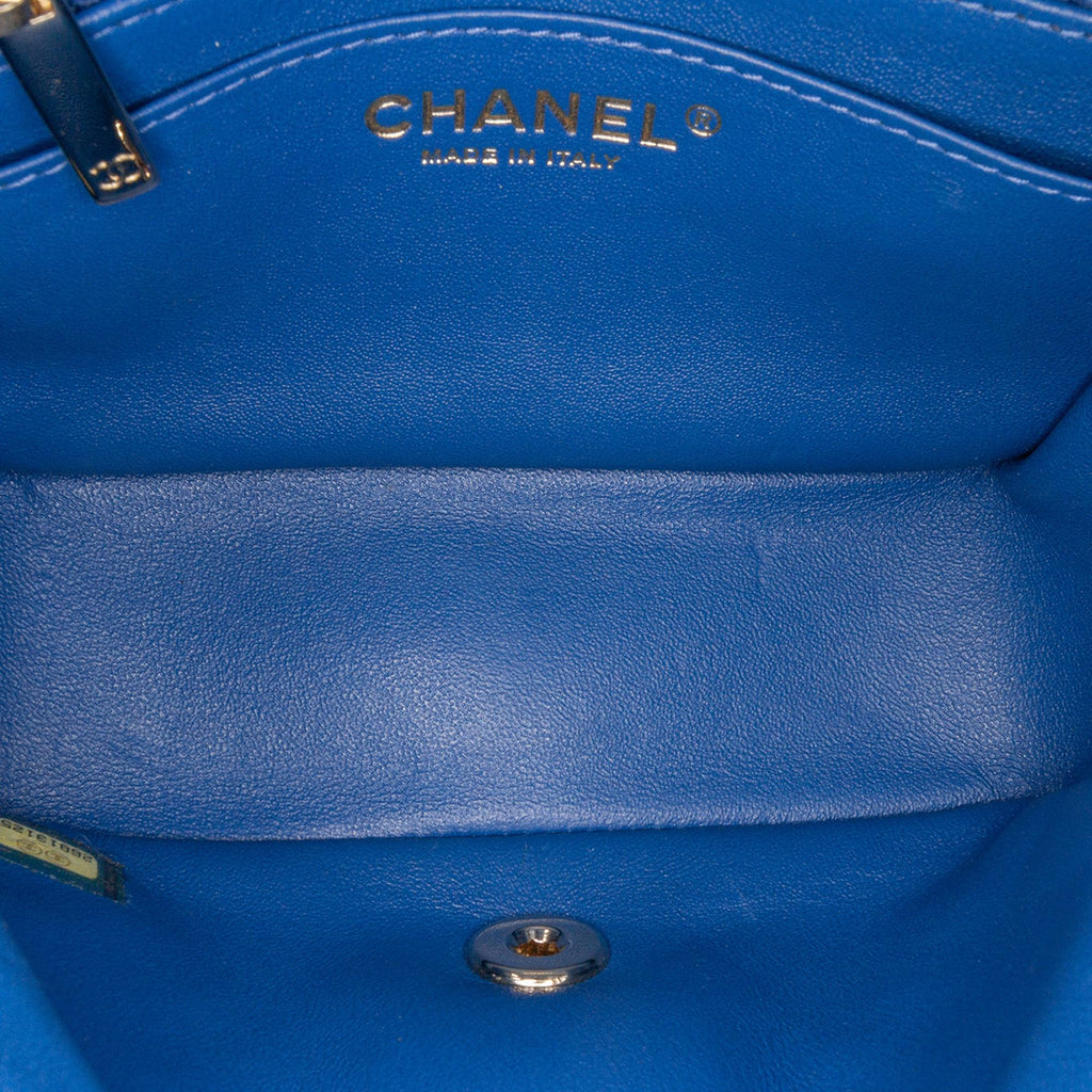 Chanel Mini Square Classic Chevron Lambskin Single Flap