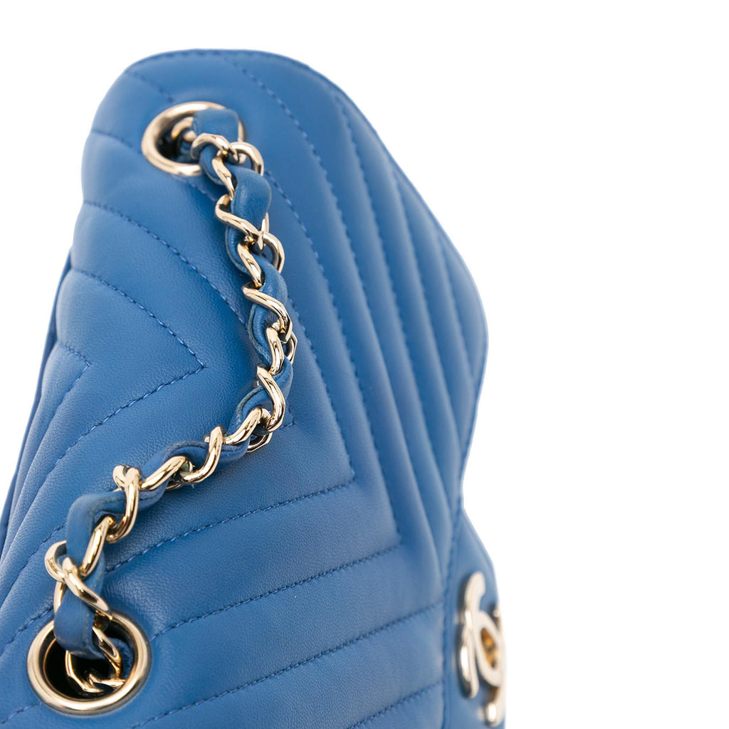 Chanel Mini Square Classic Chevron Lambskin Single Flap