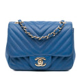 Chanel Mini Square Classic Chevron Lambskin Single Flap
