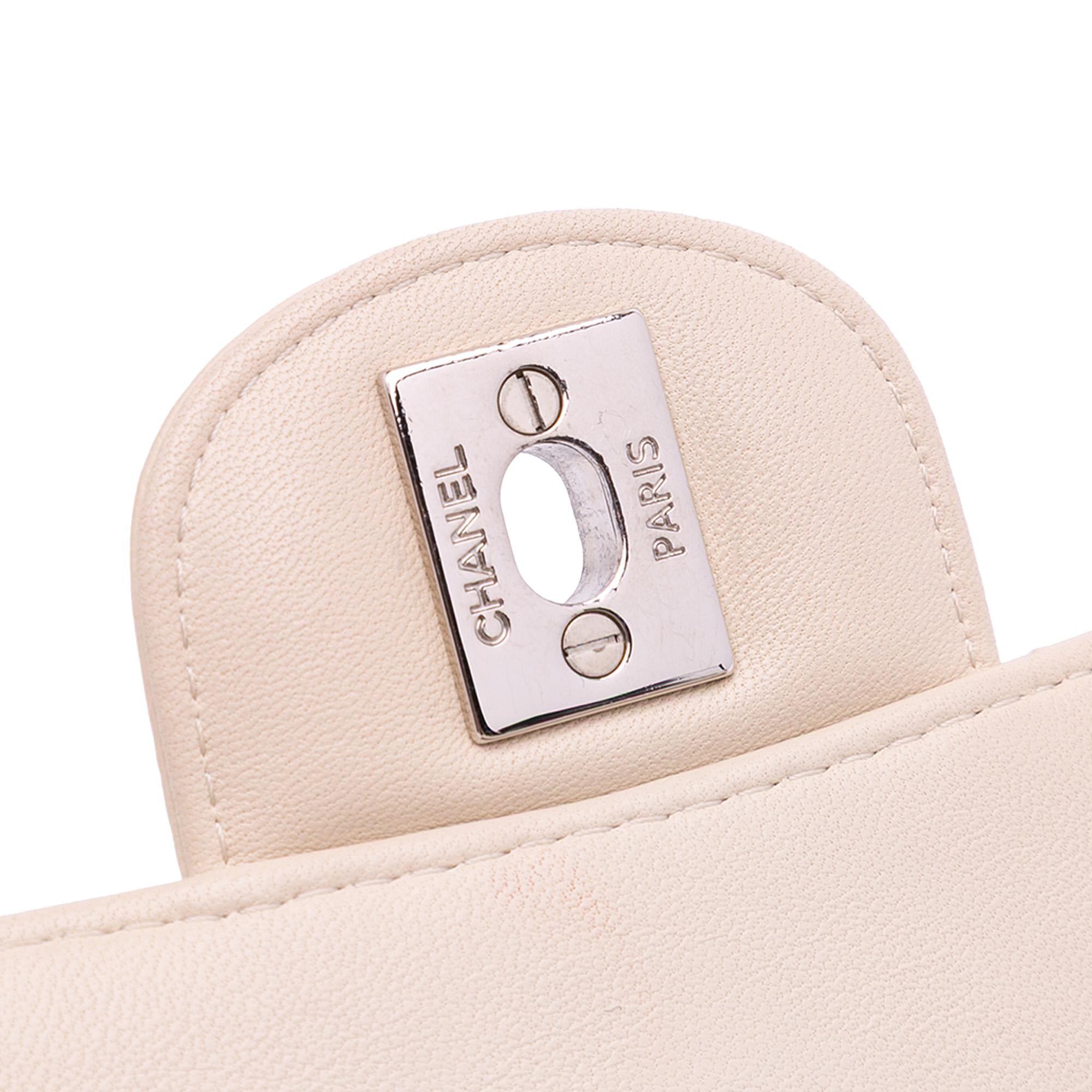 Chanel Mini Square Classic Chevron Lambskin Single Flap