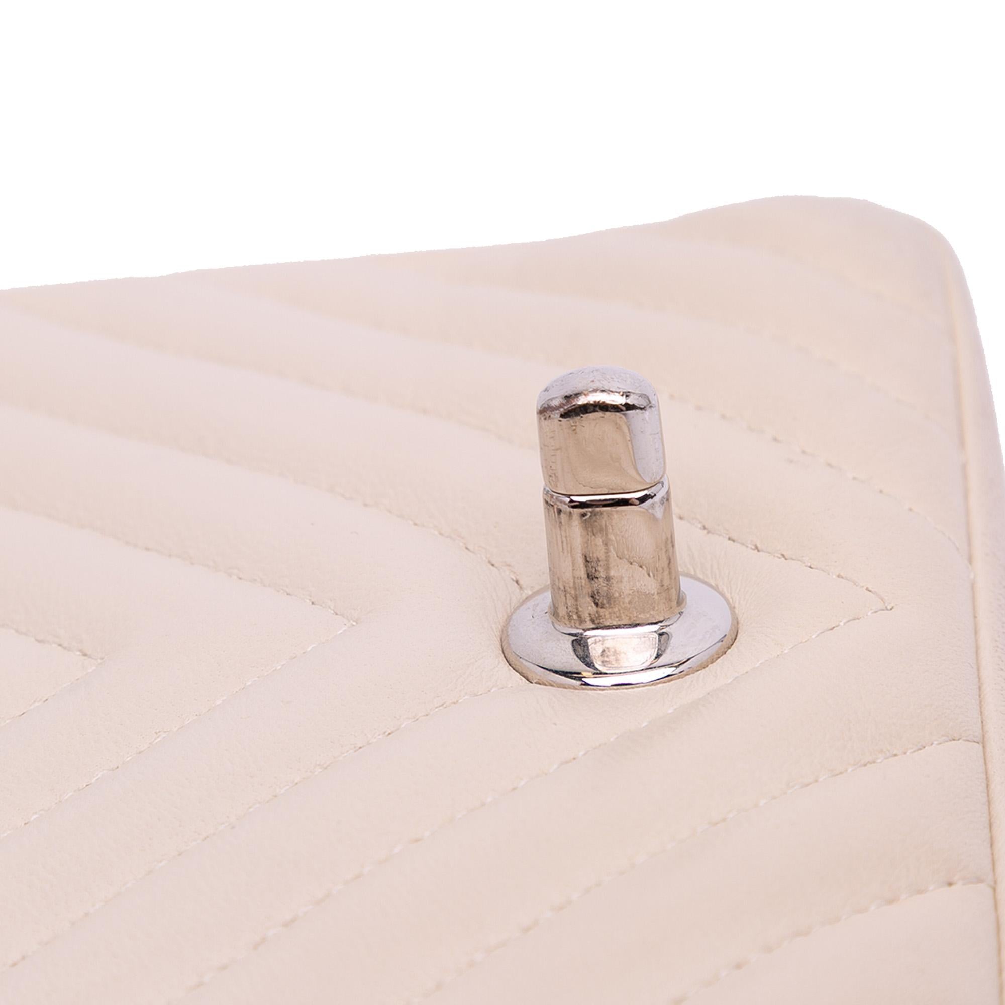 Chanel Mini Square Classic Chevron Lambskin Single Flap