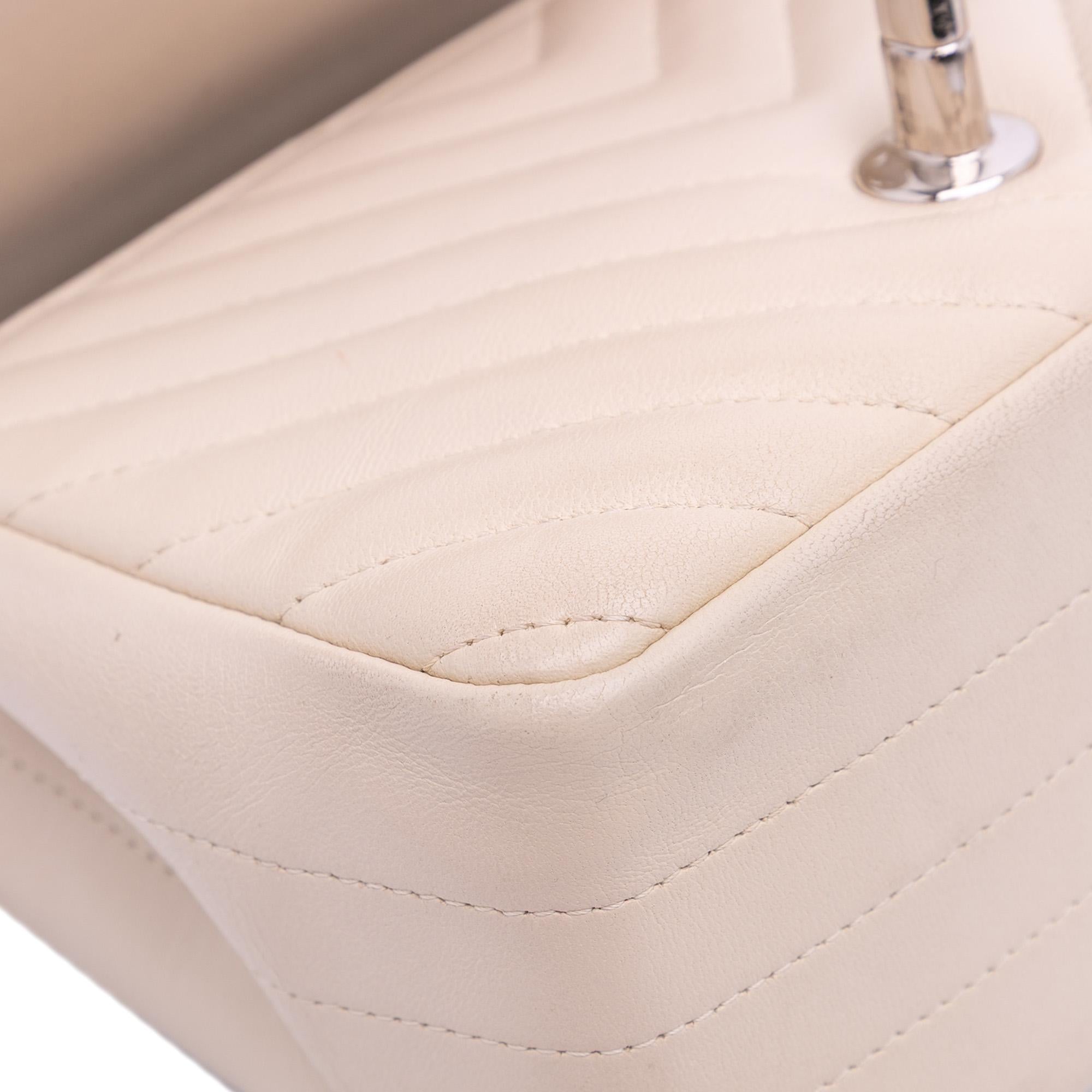 Chanel Mini Square Classic Chevron Lambskin Single Flap