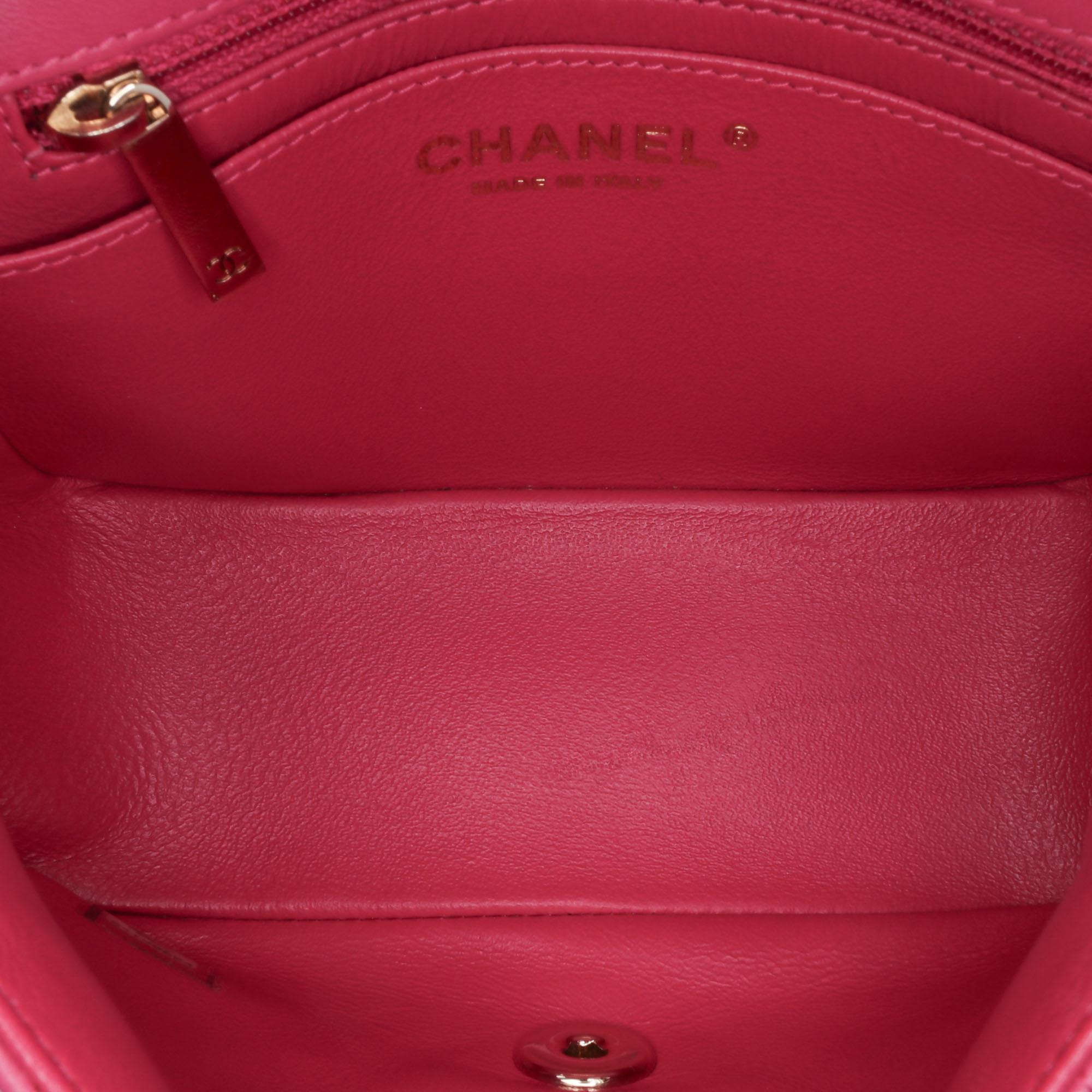 Chanel Mini Square Classic Chevron Lambskin Single Flap