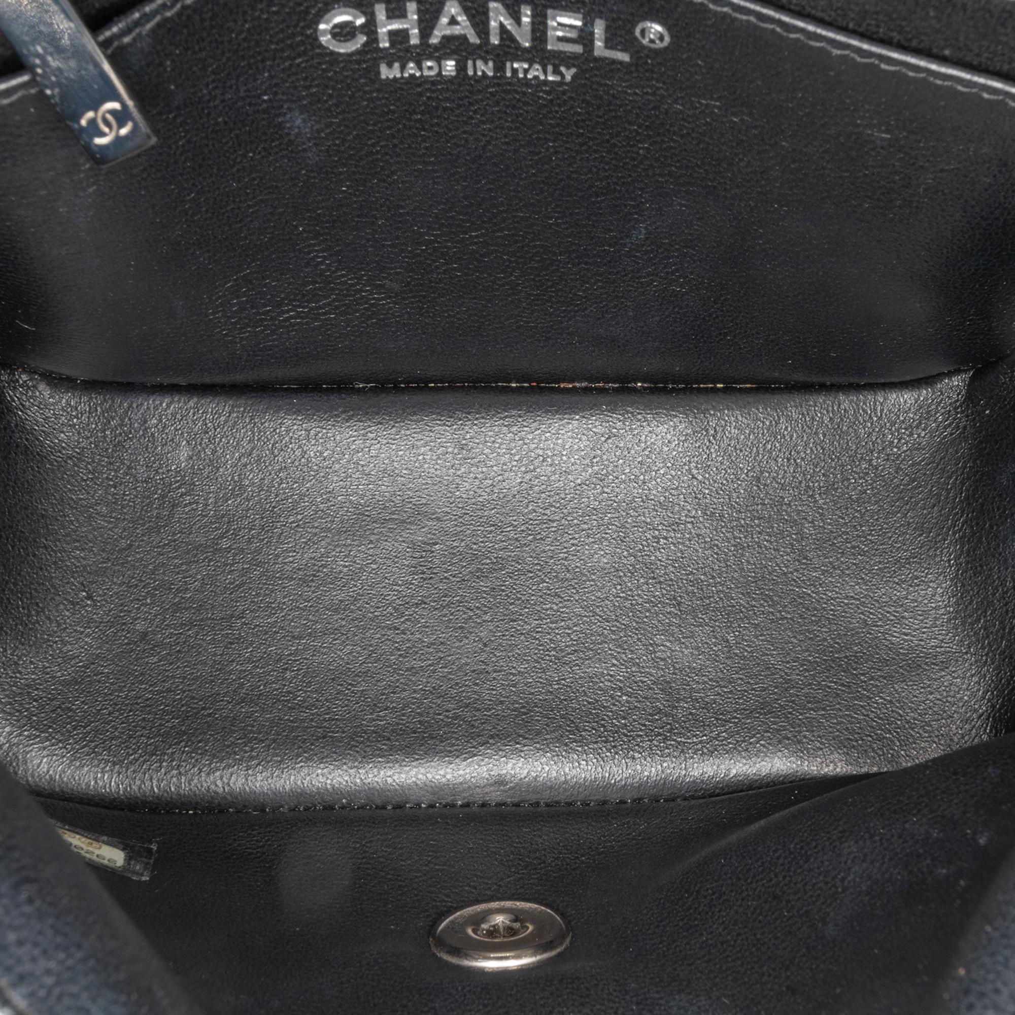 Chanel Mini Square Classic Chevron Patent Flap