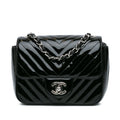 Chanel Mini Square Classic Chevron Patent Flap
