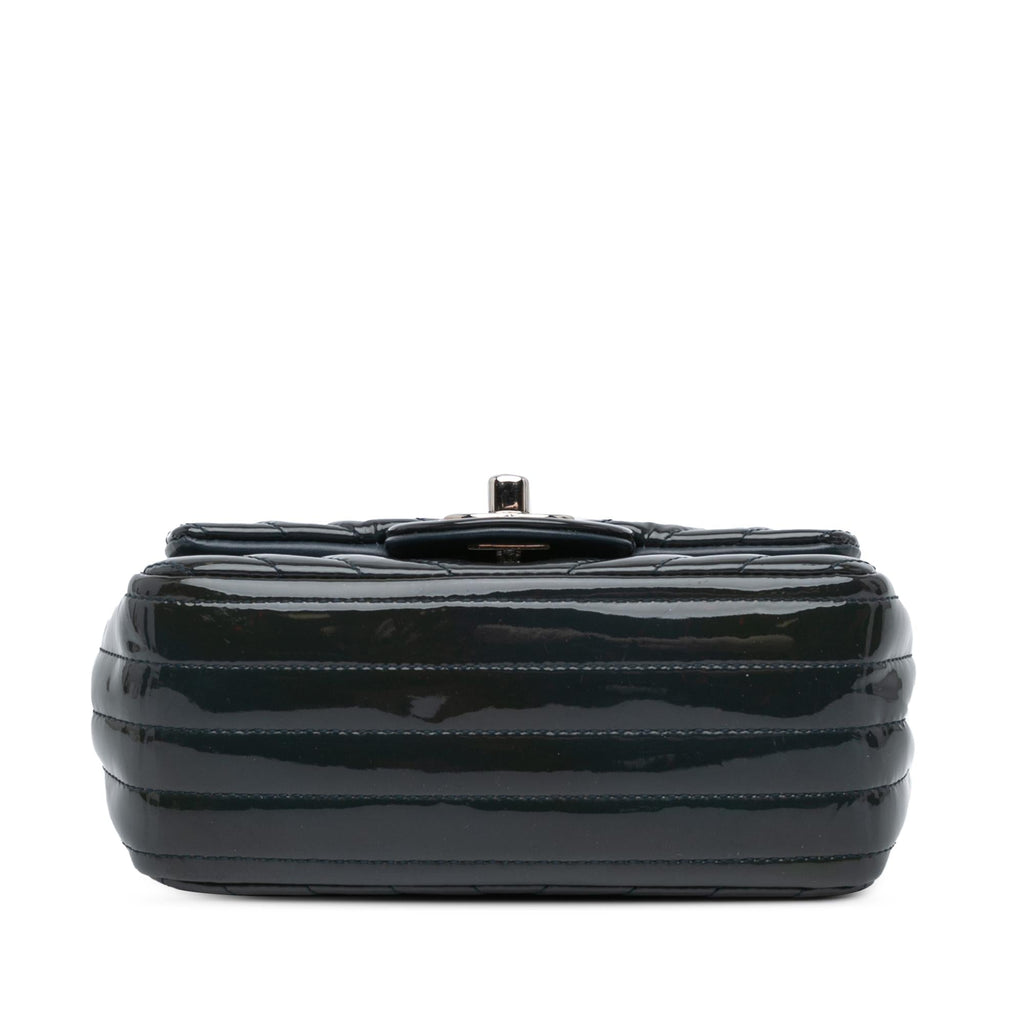 Chanel Mini Square Classic Chevron Patent Single Flap