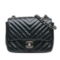 Chanel Mini Square Classic Chevron Patent Single Flap