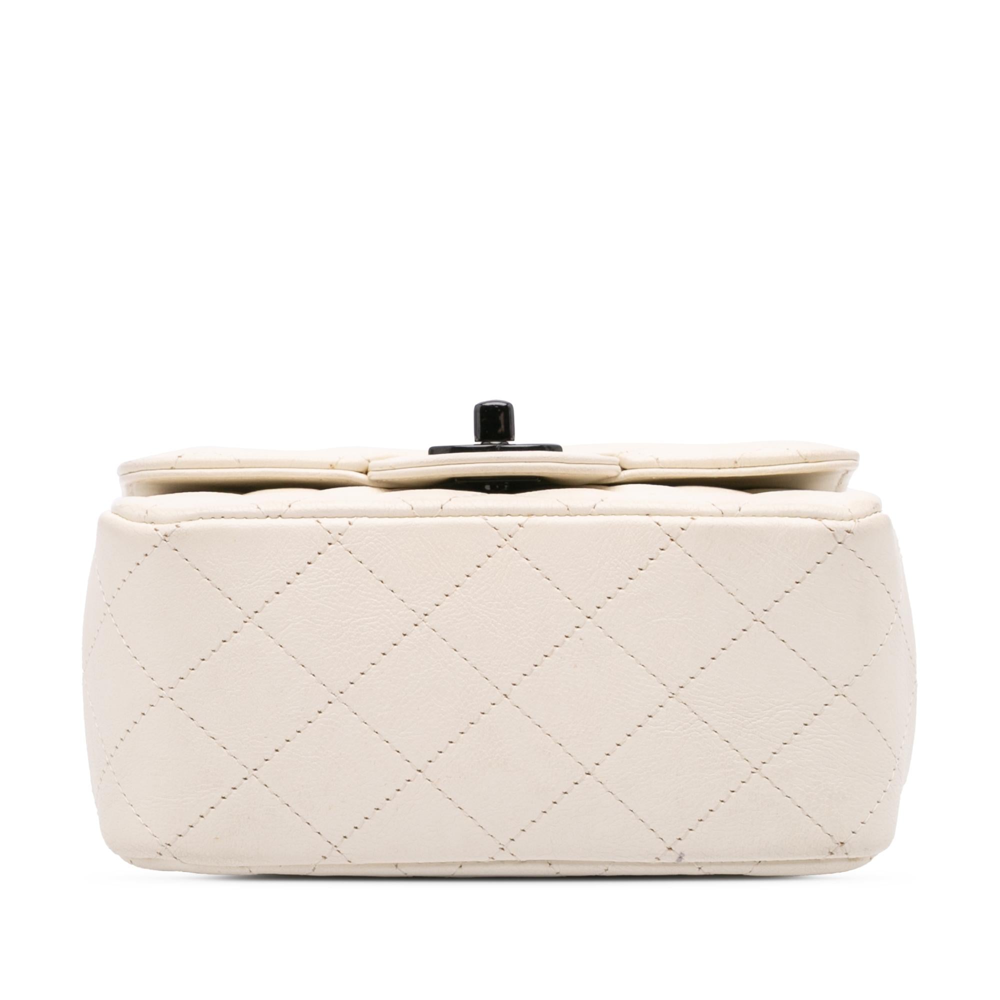 Chanel Mini Square Classic Crumpled Calfskin Single Flap