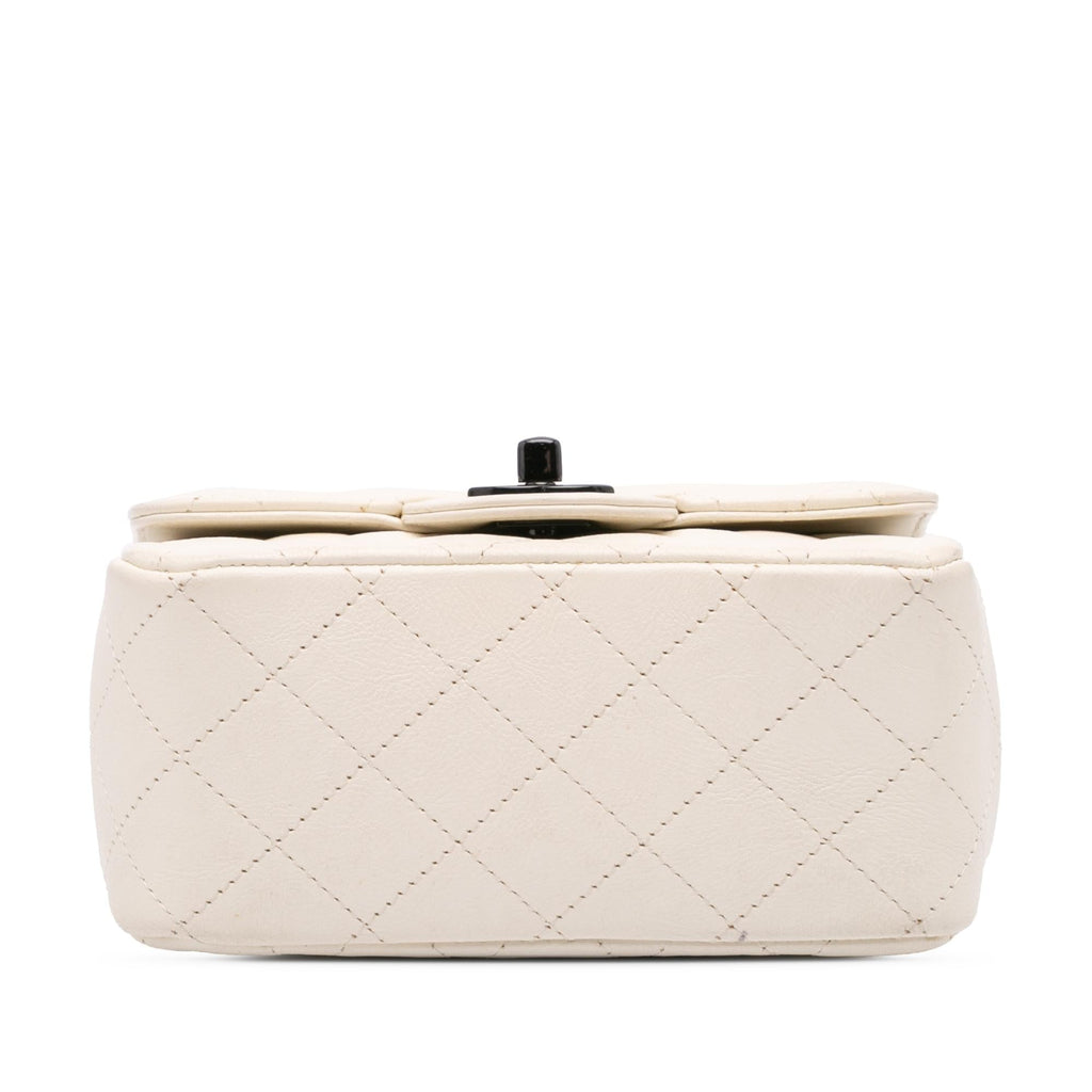 Chanel Mini Square Classic Crumpled Calfskin Single Flap
