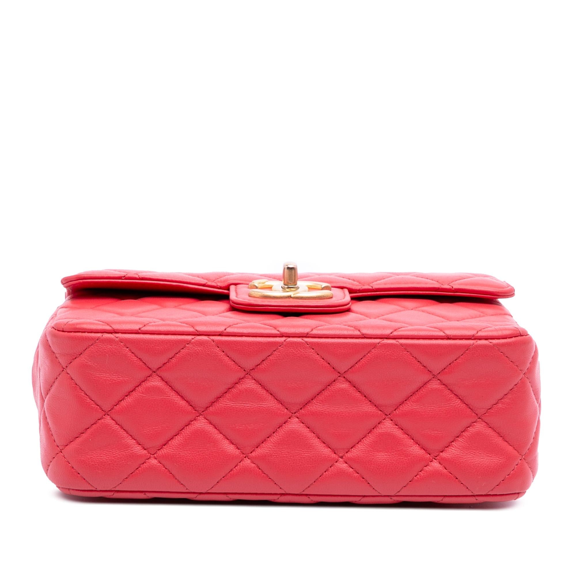 Chanel Mini Square Classic Lambskin Casino Royale Charms Single Flap
